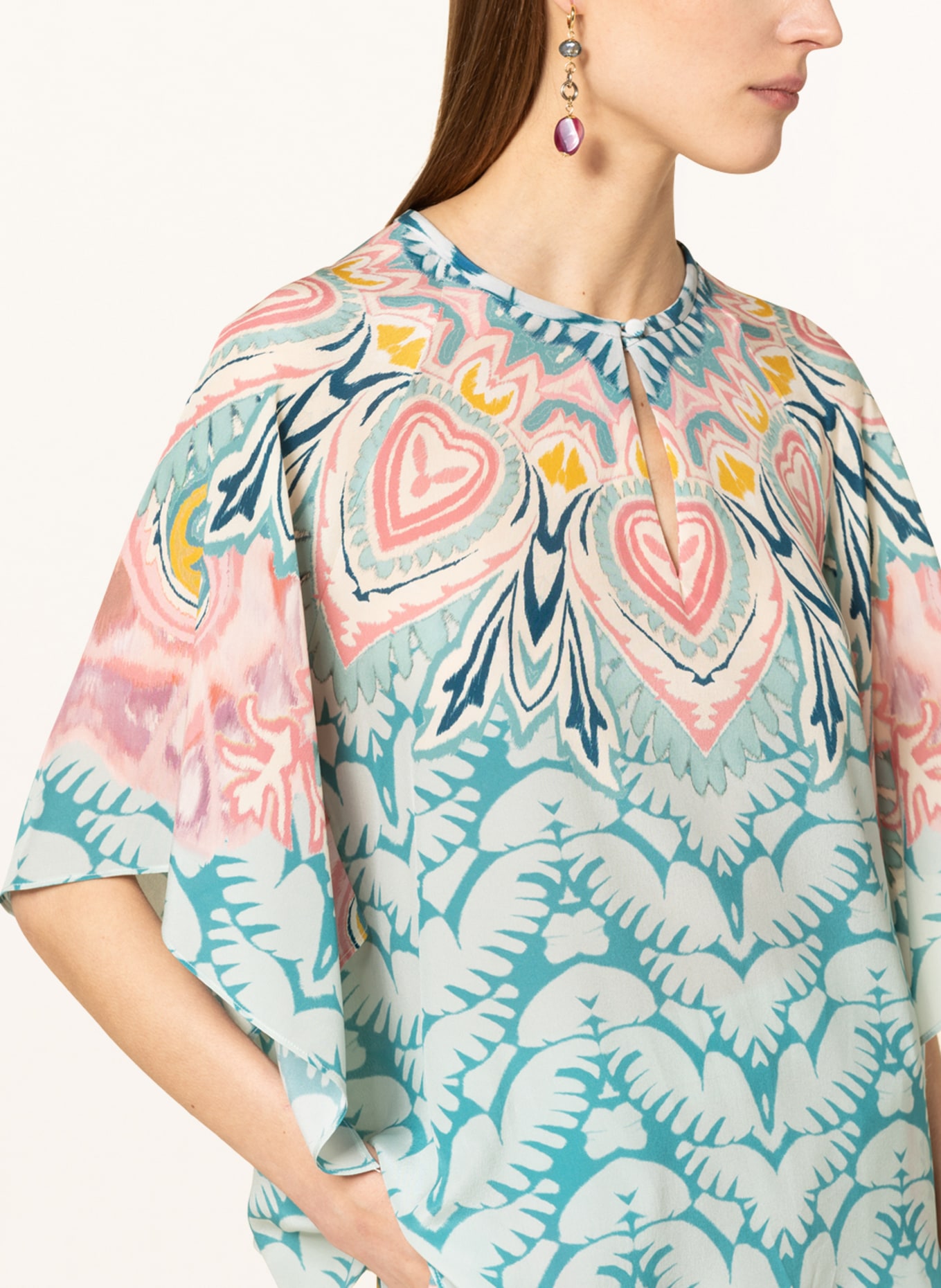 ETRO Shirt blouse in silk, Color: PINK/ WHITE/ LIGHT BLUE (Image 4)