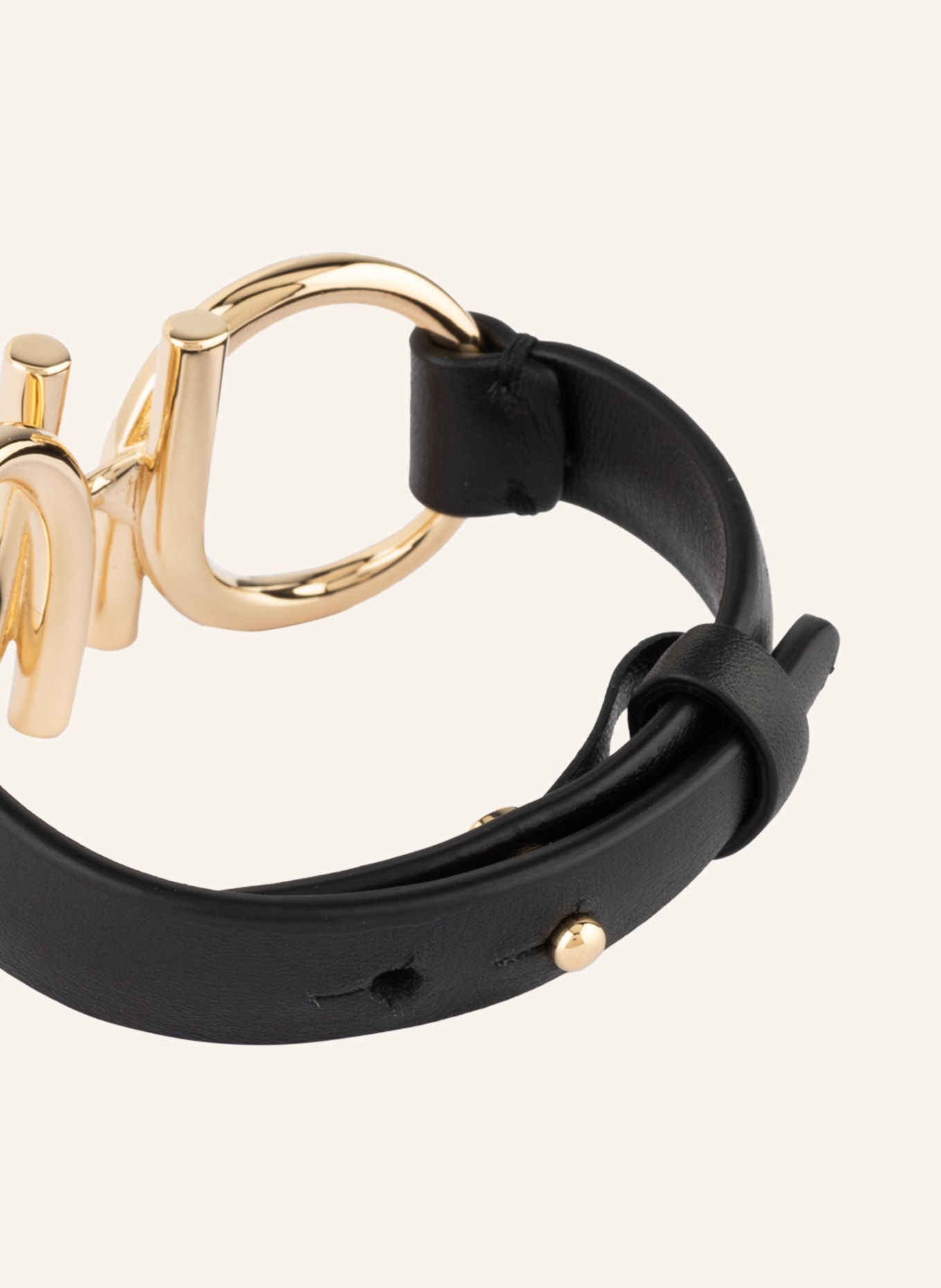 FERRAGAMO Leather bracelet GANCIO EVO, Color: BLACK/ GOLD (Image 2)