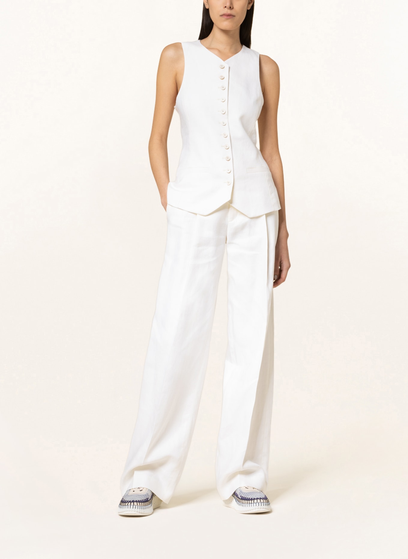 Chloé Wide leg trousers made of linen, Color: 107 Iconic Milk (Image 2)
