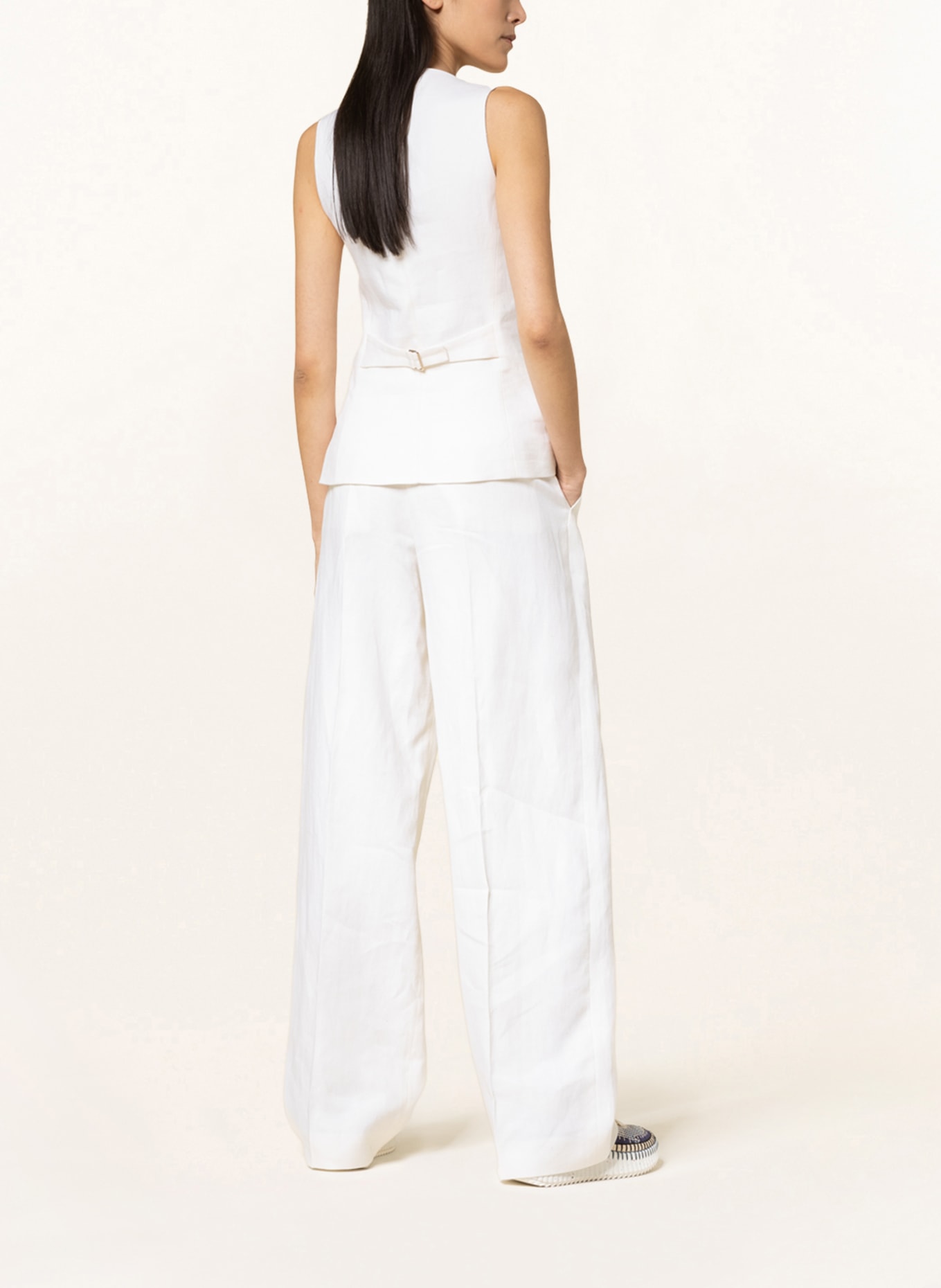 Chloé Wide leg trousers made of linen, Color: 107 Iconic Milk (Image 3)