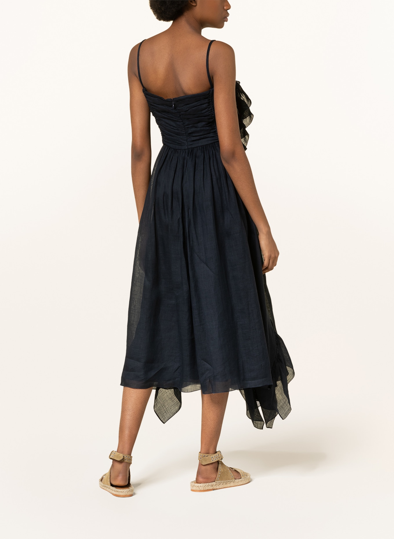 Chloé Kleid mit Volants, Farbe: DUNKELBLAU (Bild 3)