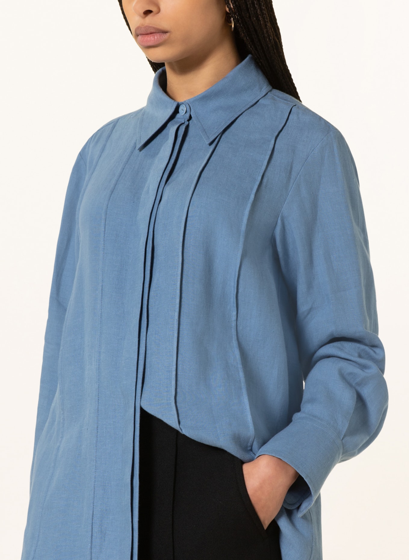 Chloé Hemdbluse aus Leinen, Farbe: BLAU (Bild 4)