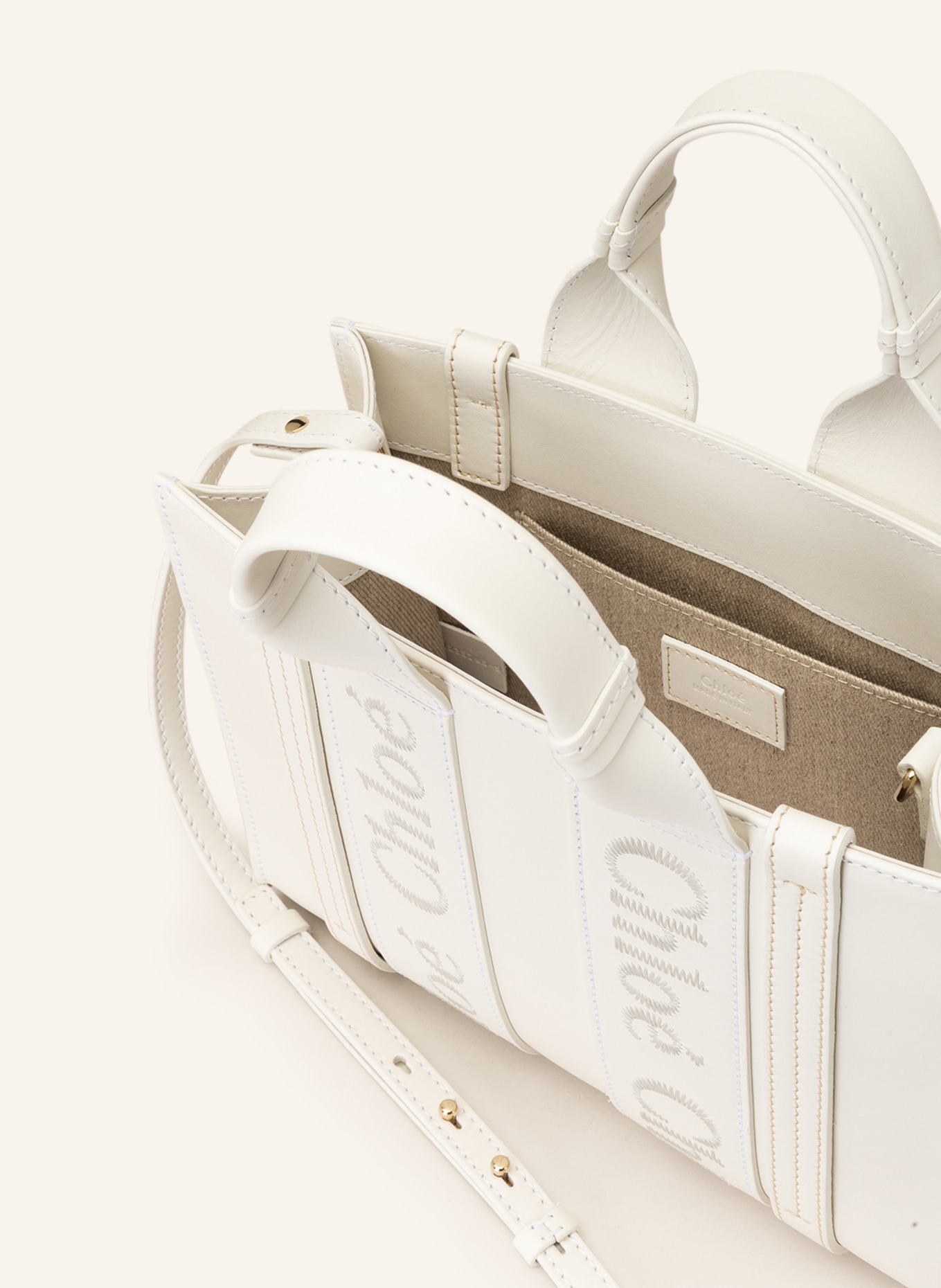 Chloé Handtasche WOODY SMALL, Farbe: WHITE (Bild 3)