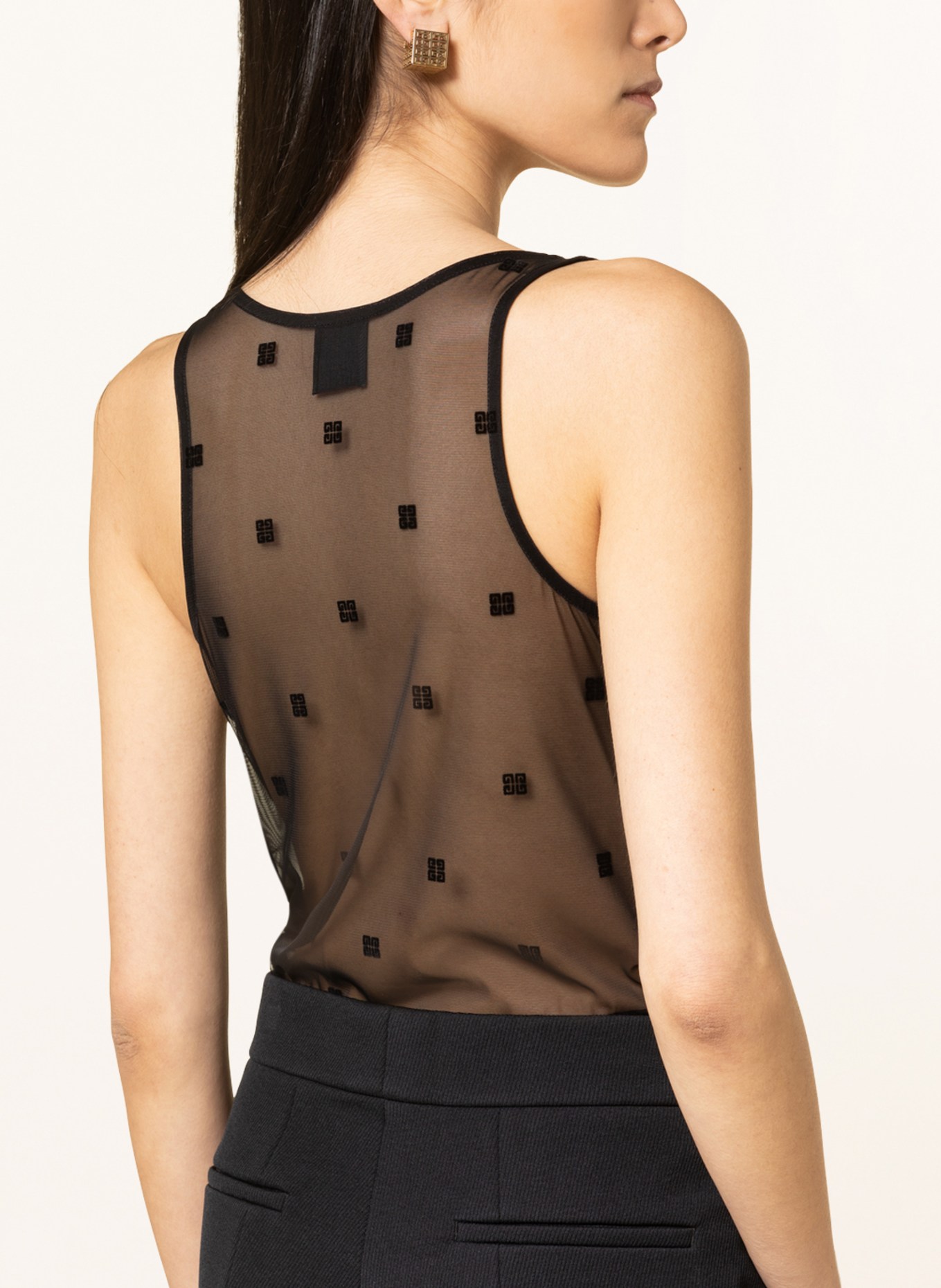 GIVENCHY Top in mixed materials, Color: BLACK (Image 4)