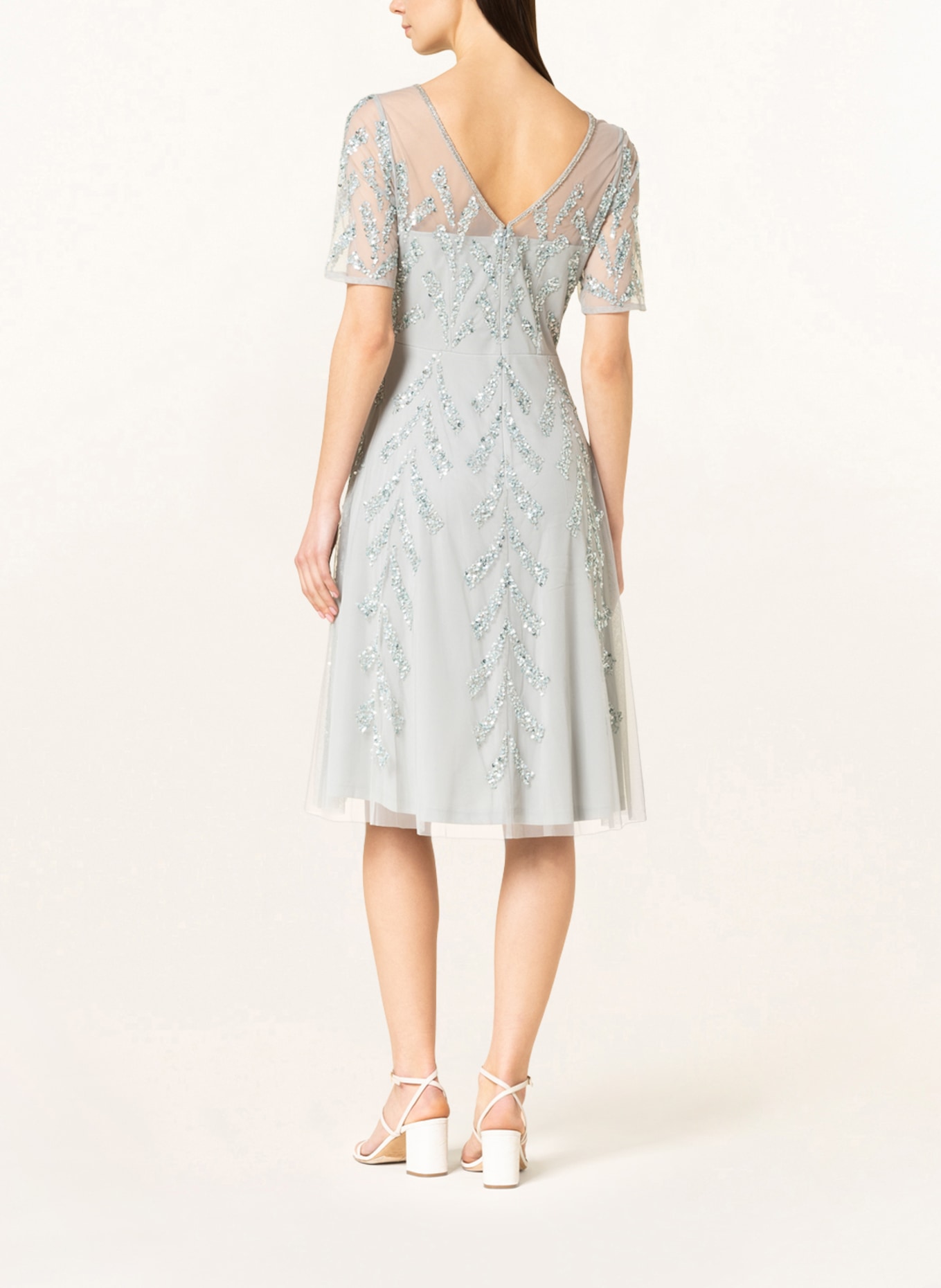 ADRIANNA PAPELL Dress with sequins, Color: LIGHT BLUE (Image 3)