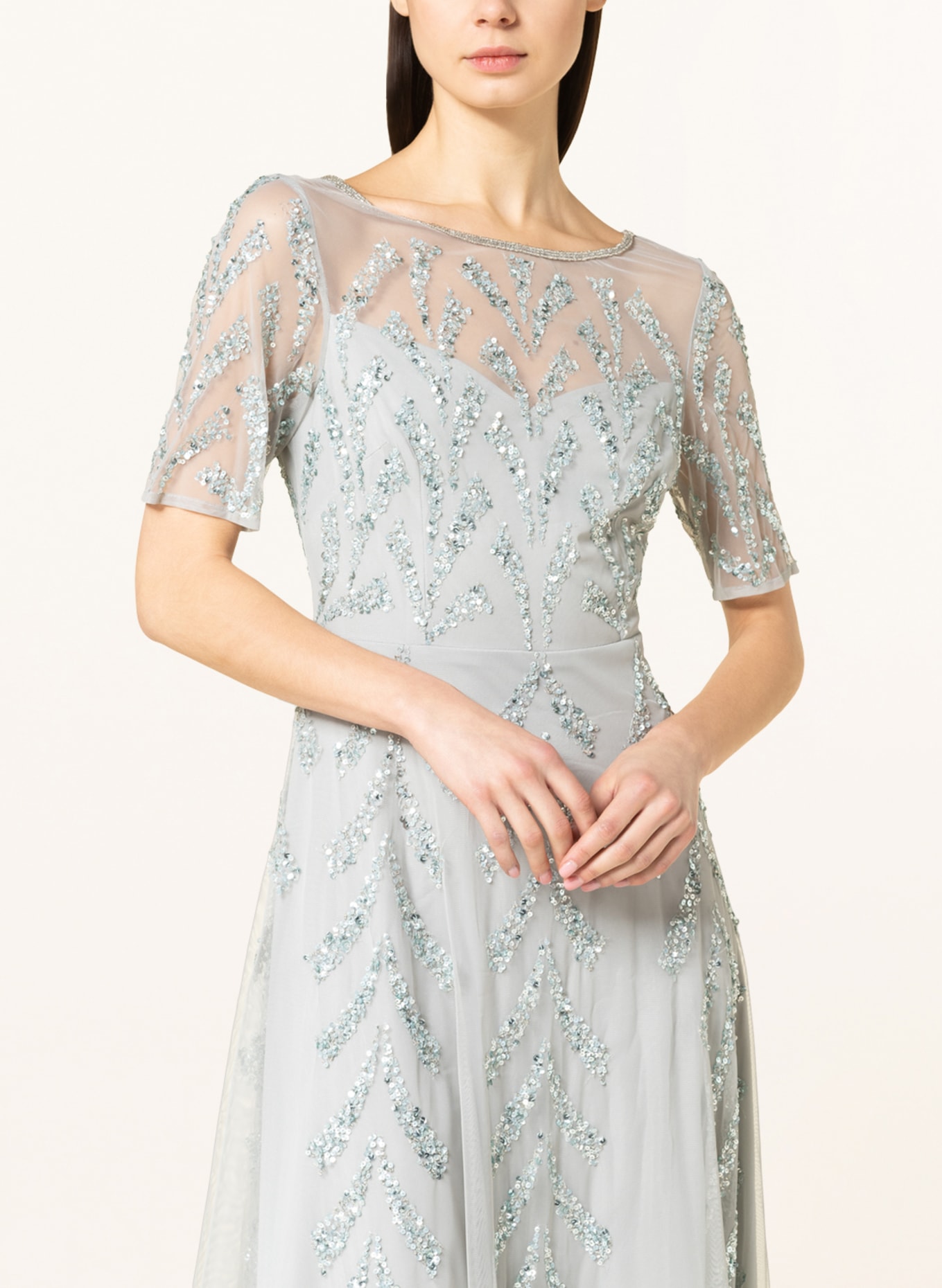 ADRIANNA PAPELL Kleid mit Pailletten, Farbe: HELLBLAU (Bild 4)