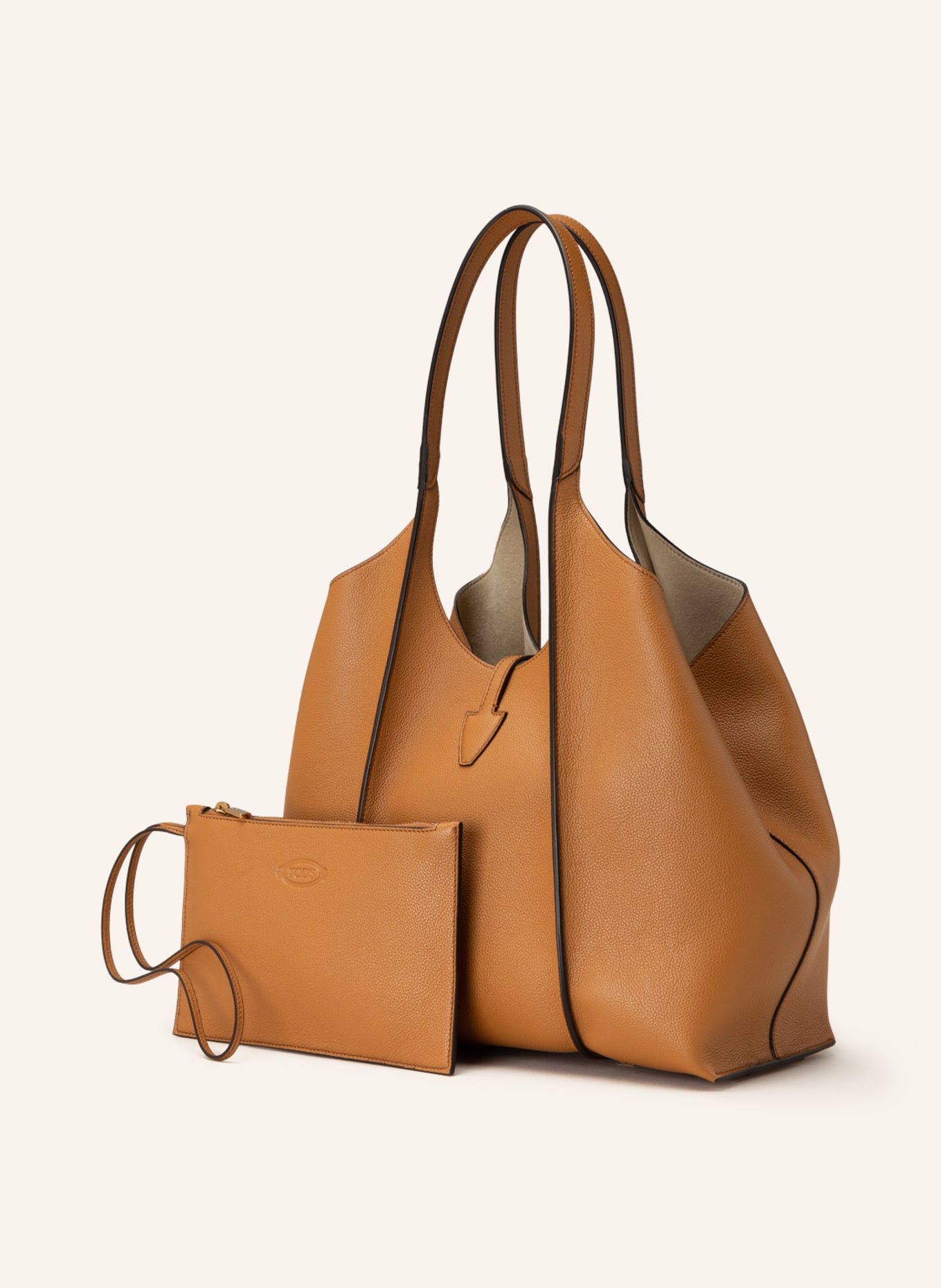TOD'S Shopper T TIMELESS SMALL with pouch, Color: BROWN (Image 2)