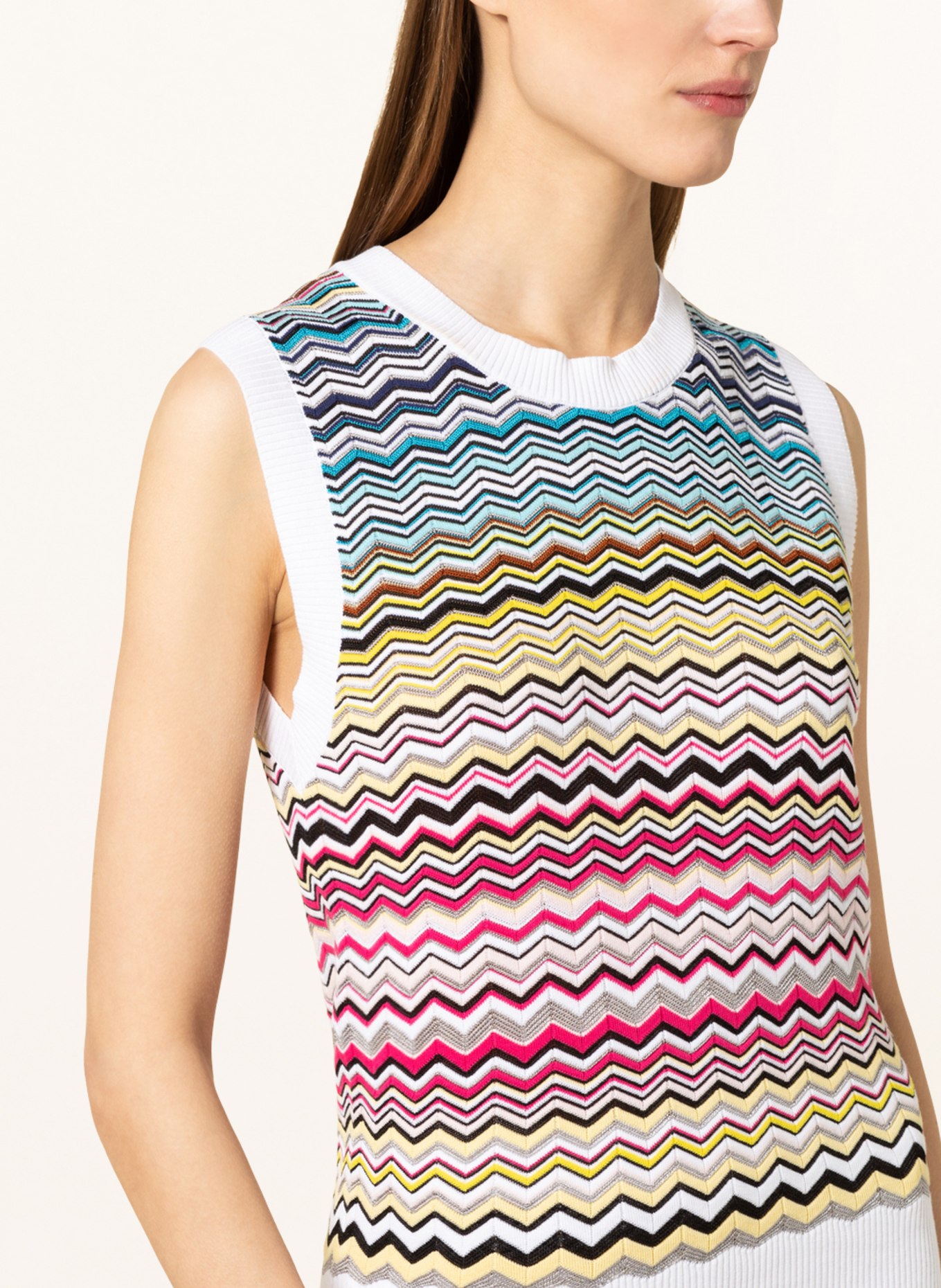 MISSONI Top, Color: BLUE/ YELLOW/ PINK (Image 4)