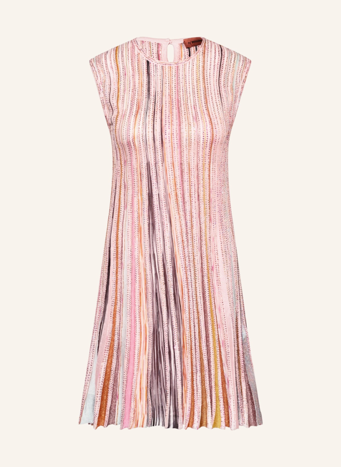 MISSONI Hedvábné šaty s třpytivou přízí a flitry, Barva: SVĚTLE RŮŽOVÁ/ RŮŽOVÁ/ TMAVĚ ŽLUTÁ (Obrázek 1)