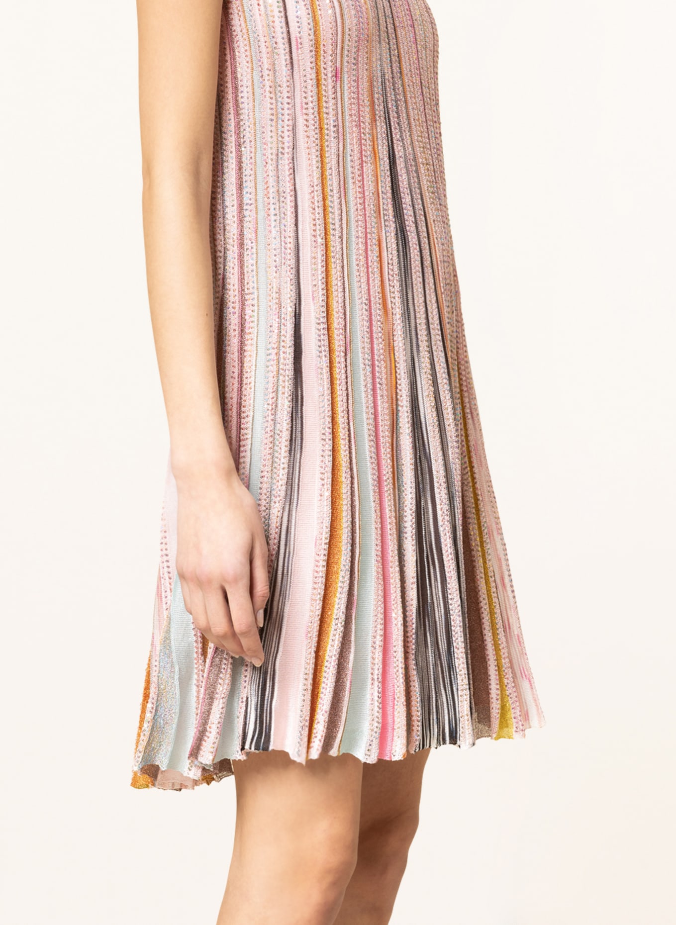 MISSONI Silk dress with glitter thread and sequins, Color: LIGHT PINK/ PINK/ DARK YELLOW (Image 5)