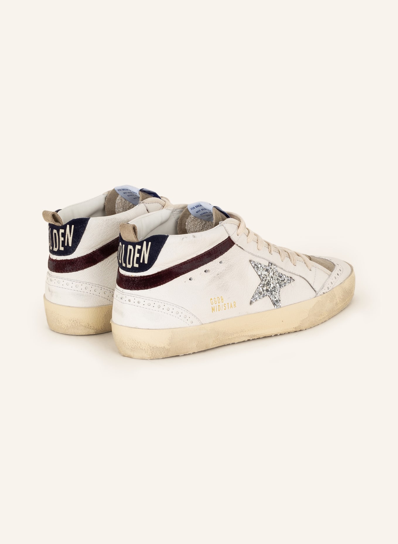 GOLDEN GOOSE High-top sneakers MID STAR, Color: WHITE/ GRAY/ DARK RED (Image 2)