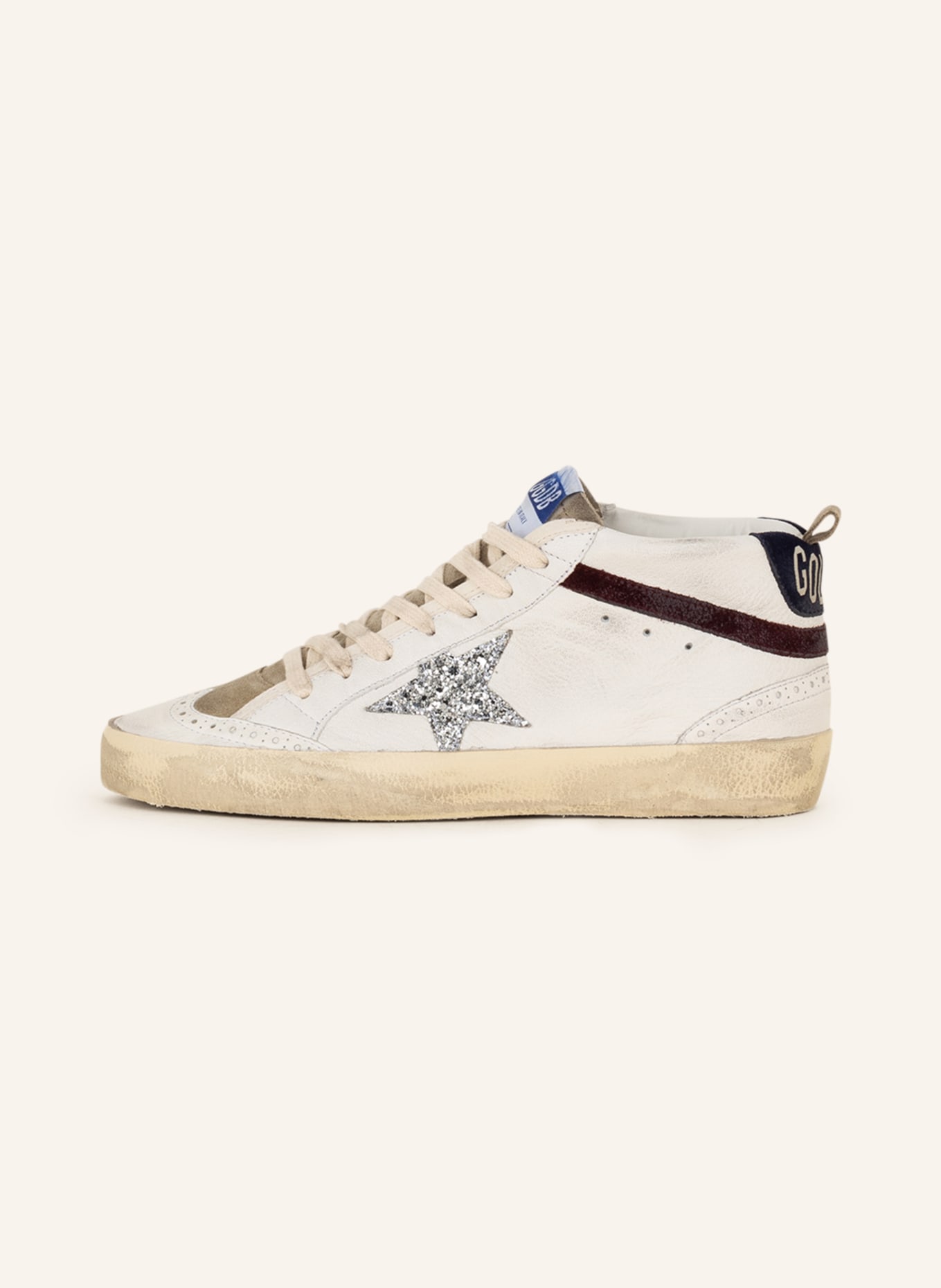 GOLDEN GOOSE High-top sneakers MID STAR, Color: WHITE/ GRAY/ DARK RED (Image 4)