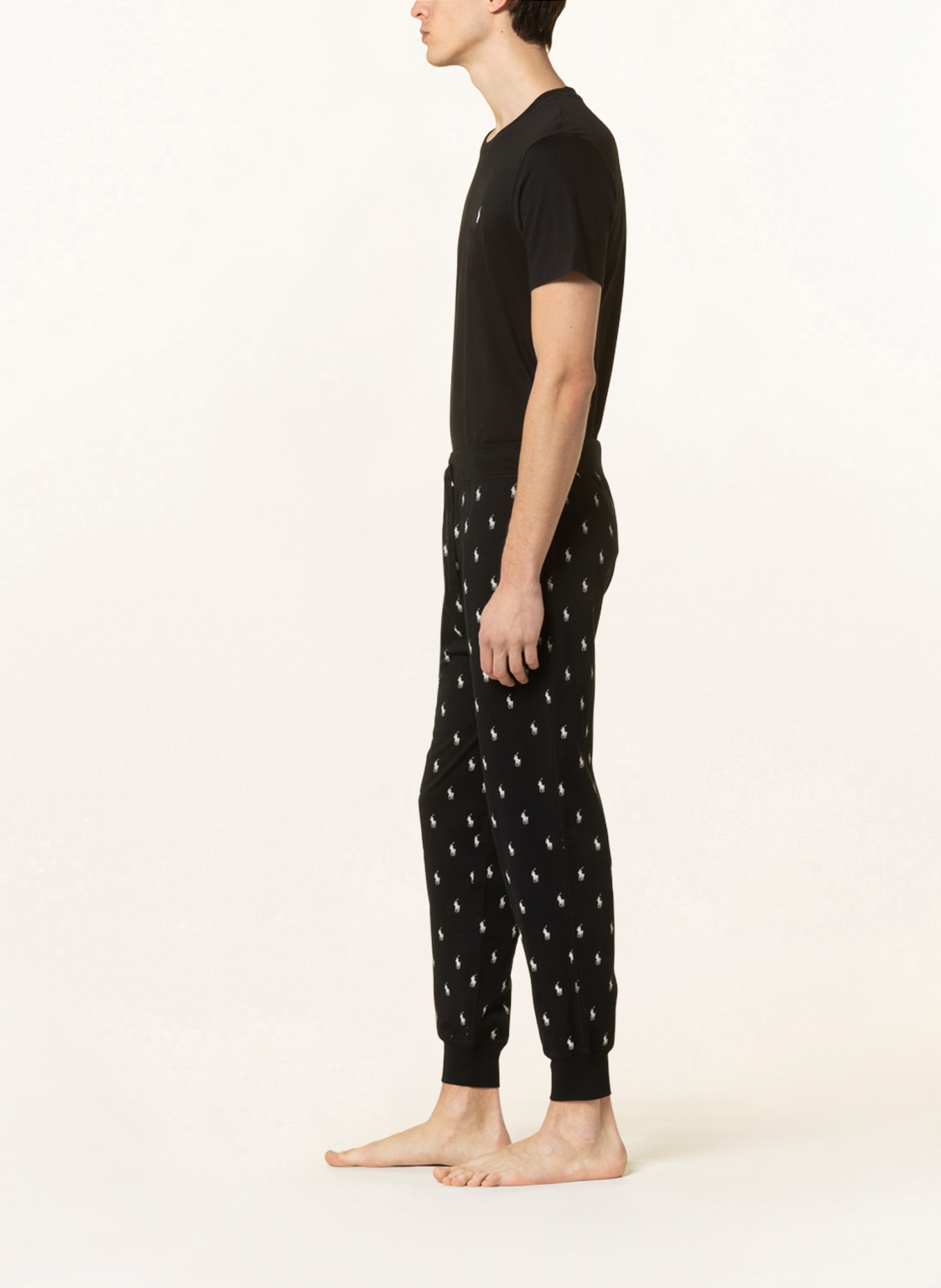 POLO RALPH LAUREN Spodnie rekreacyjne: CZARNY / BIAŁY