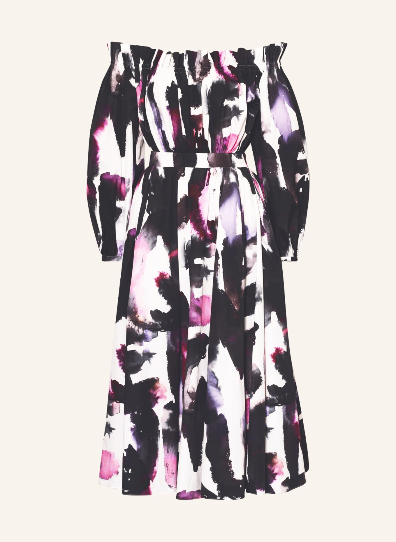 Alexander McQUEEN Off-shoulder dress, Color: WHITE/ BLACK/ PINK (Image 1)