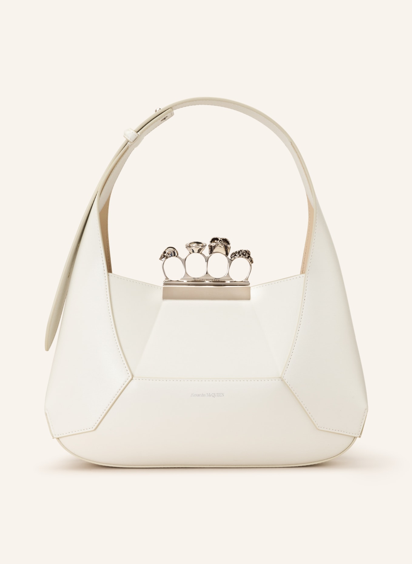 Alexander McQUEEN Handbag THE JEWELLED HOBO with pouch, Color: WHITE (Image 1)