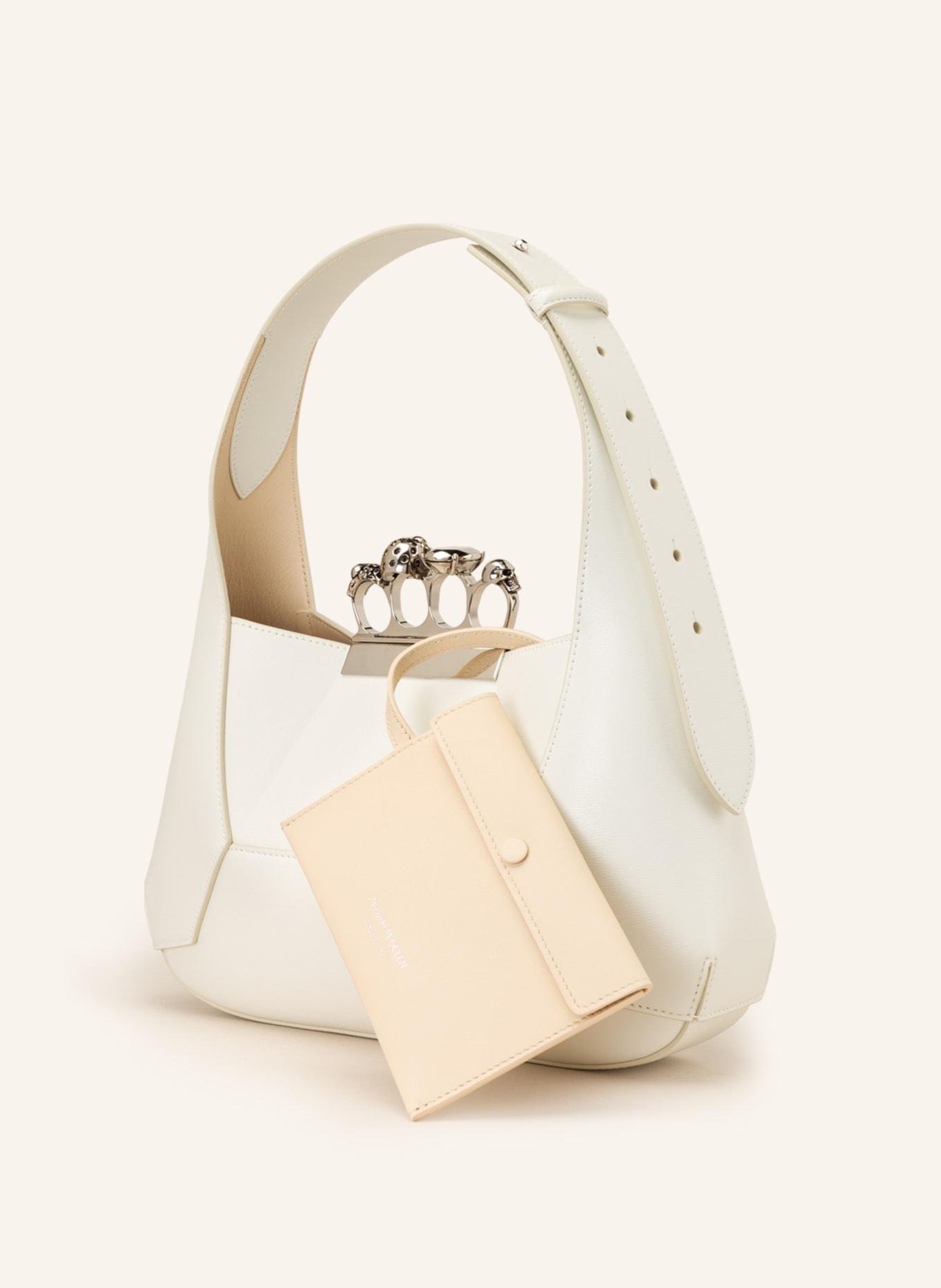 Alexander McQUEEN Handbag THE JEWELLED HOBO with pouch, Color: WHITE (Image 2)