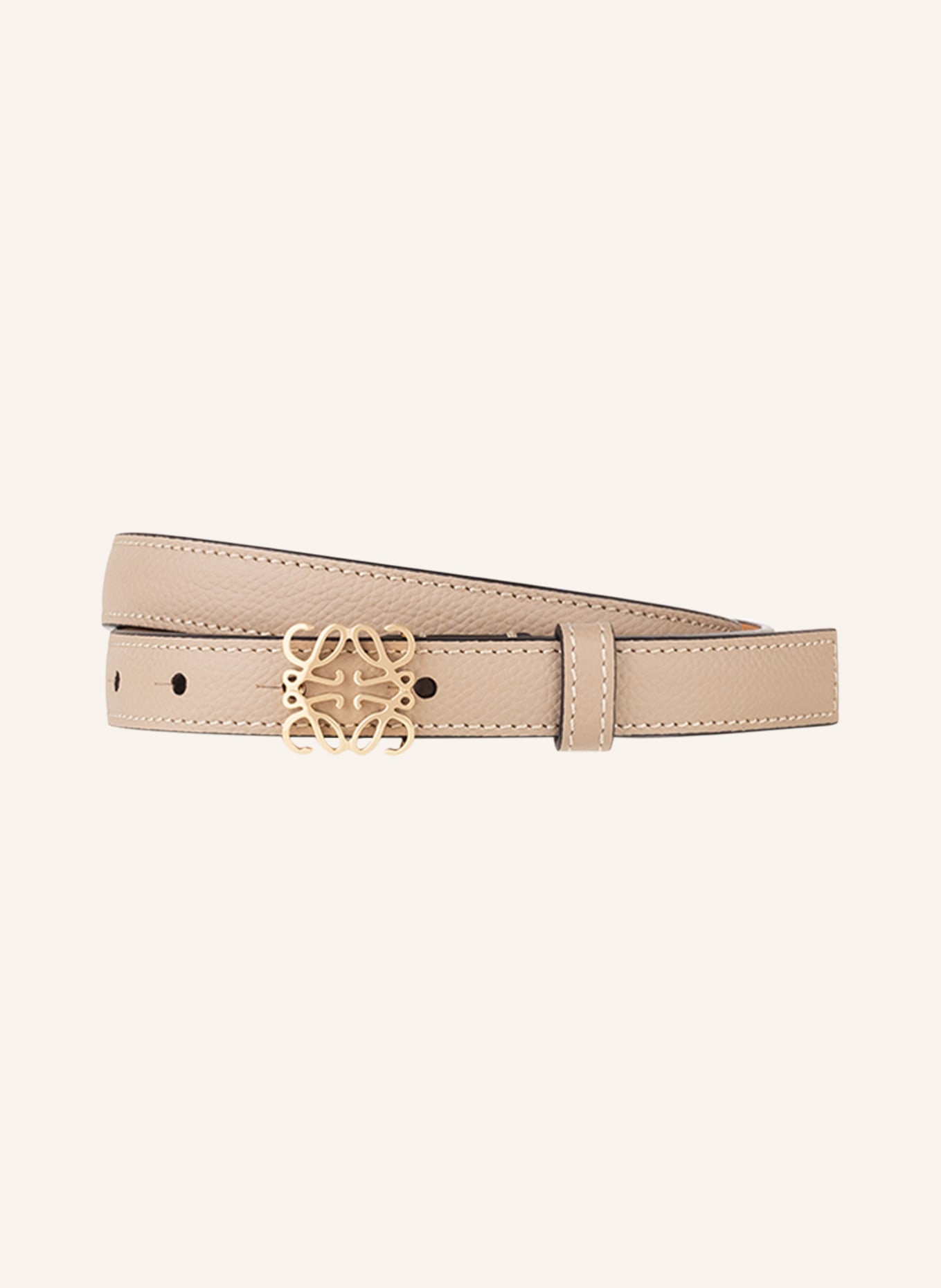 LOEWE Leather belt ANAGRAM, Color: TAUPE/ GOLD (Image 1)