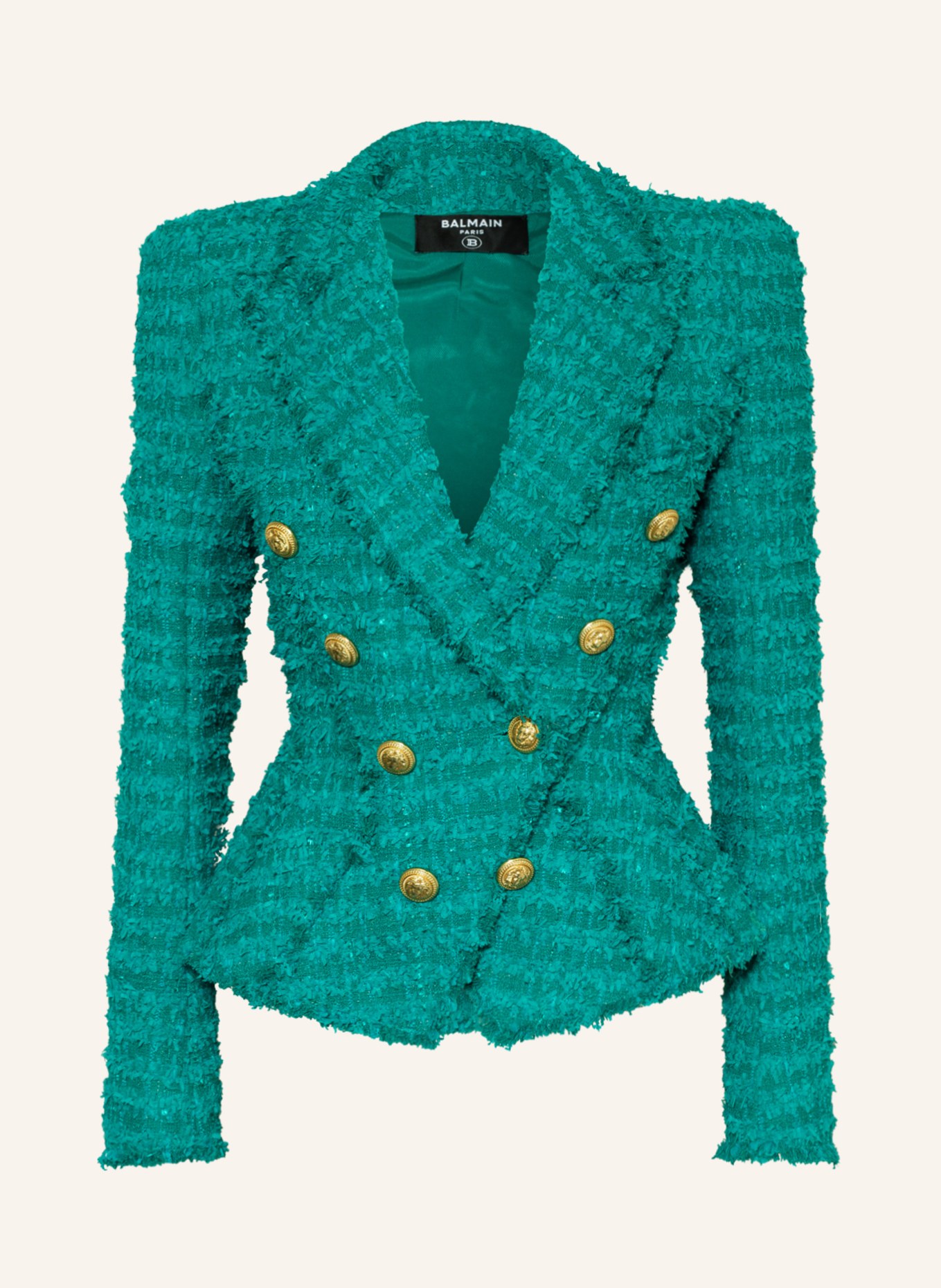 BALMAIN Tweed-Blazer, Farbe: GRÜN (Bild 1)