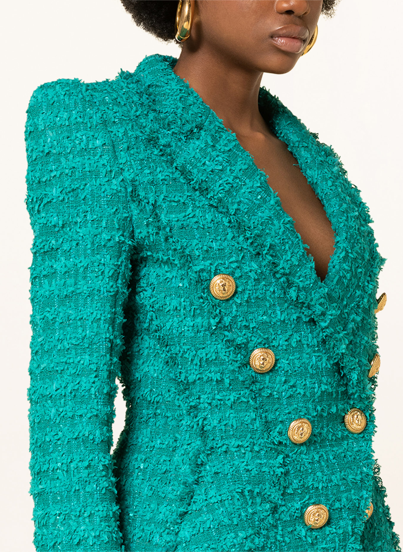 BALMAIN Tweed-Blazer, Farbe: GRÜN (Bild 4)