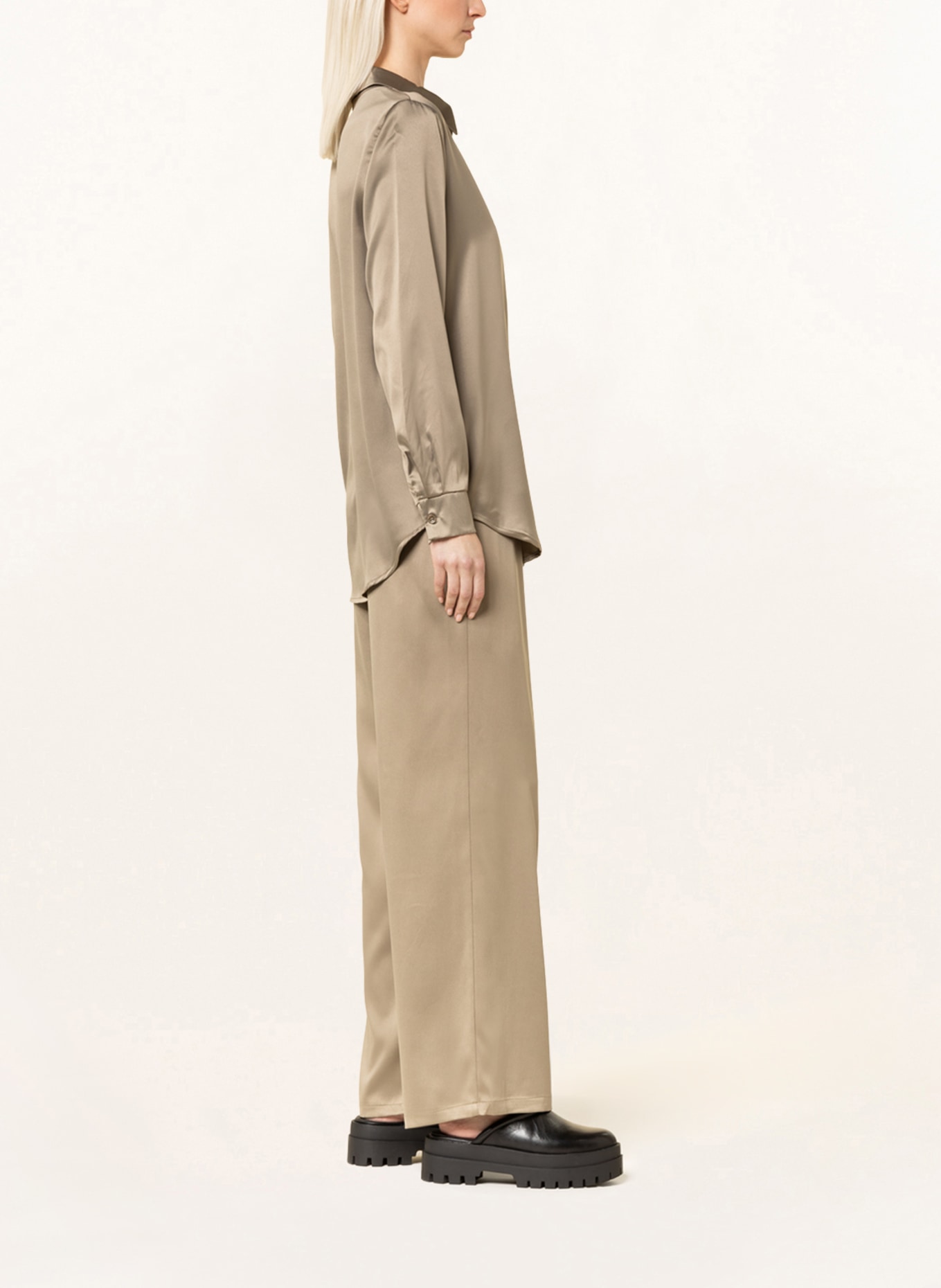 ONLY Wide leg trousers, Color: OLIVE (Image 4)