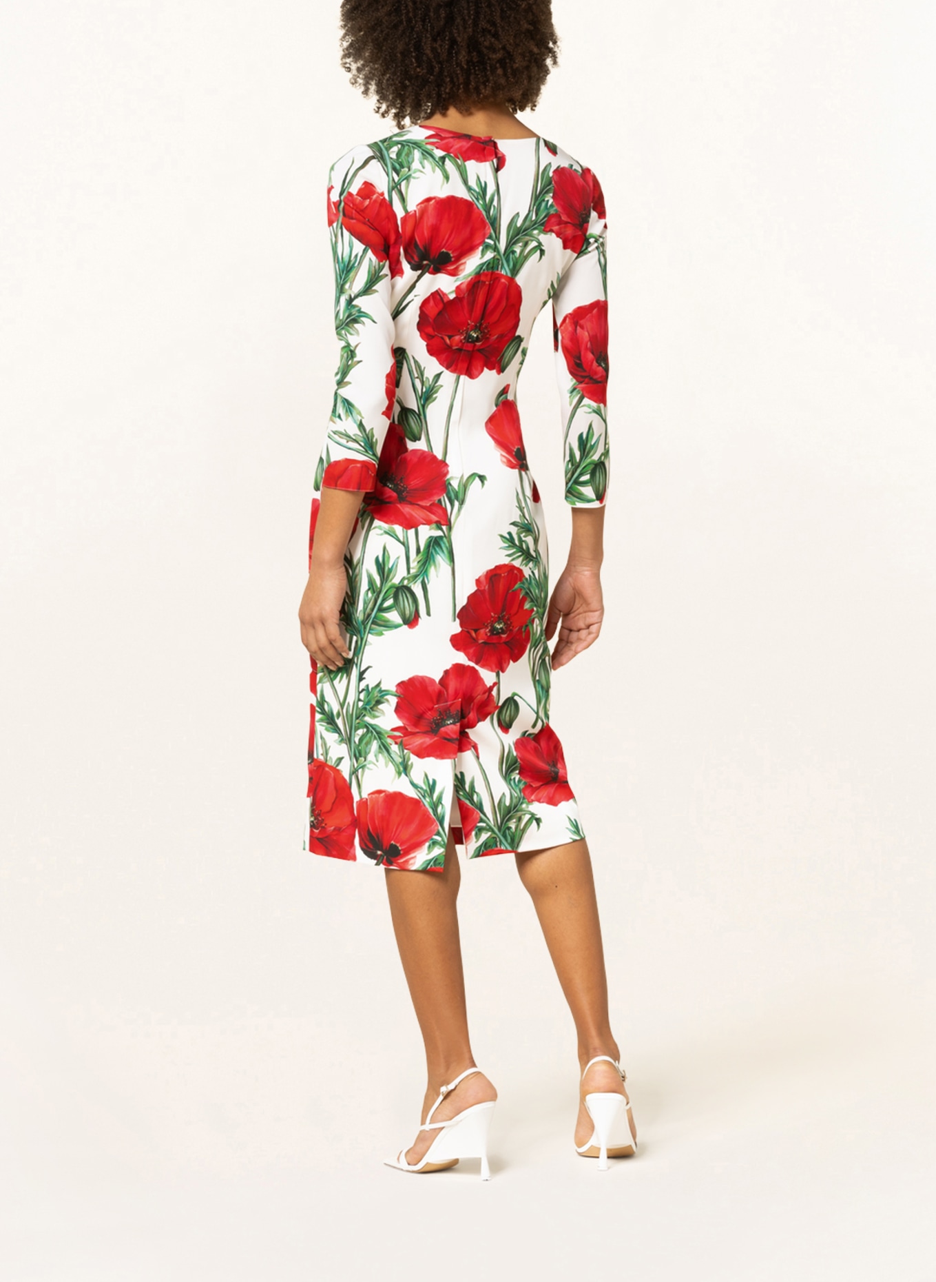 DOLCE & GABBANA Silk dress, Color: WHITE/ RED/ GREEN (Image 3)