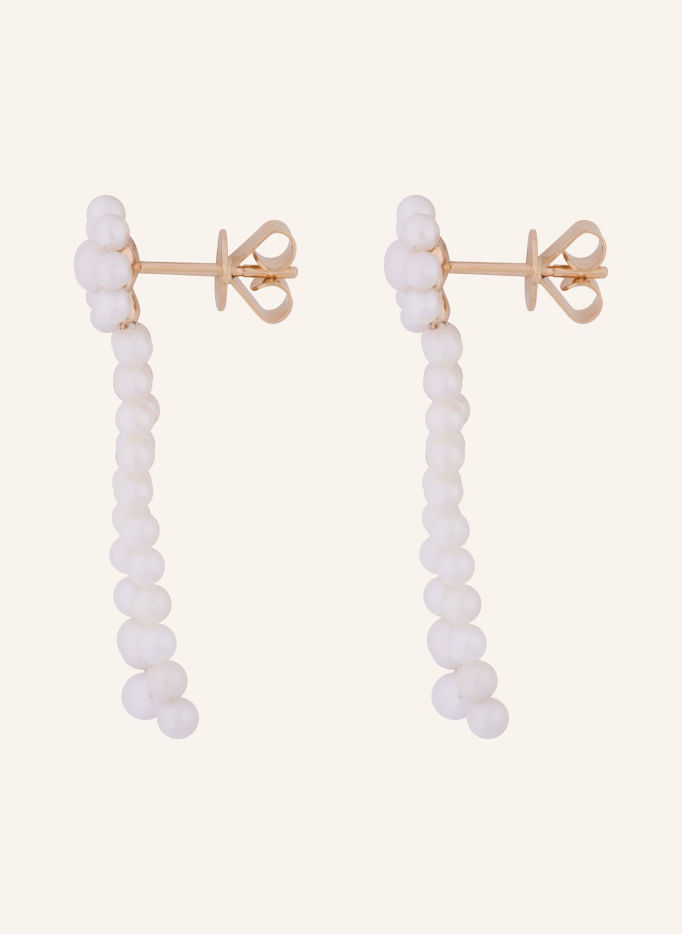 SOPHIE BILLE BRAHE Dangle earrings PROMENADE DE FLEUR, Color: WHITE/ GOLD (Image 2)