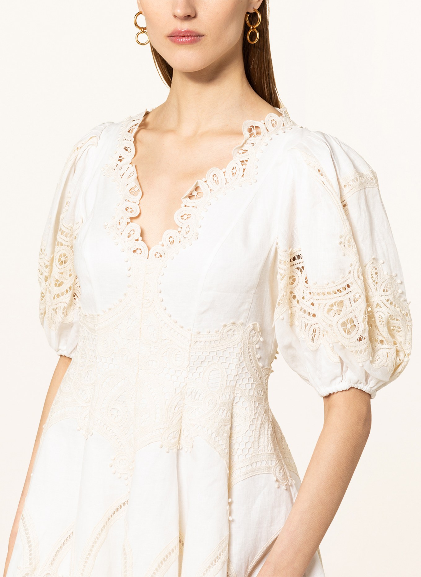 ZIMMERMANN Linen dress TIGGY with lace, Color: ECRU (Image 4)