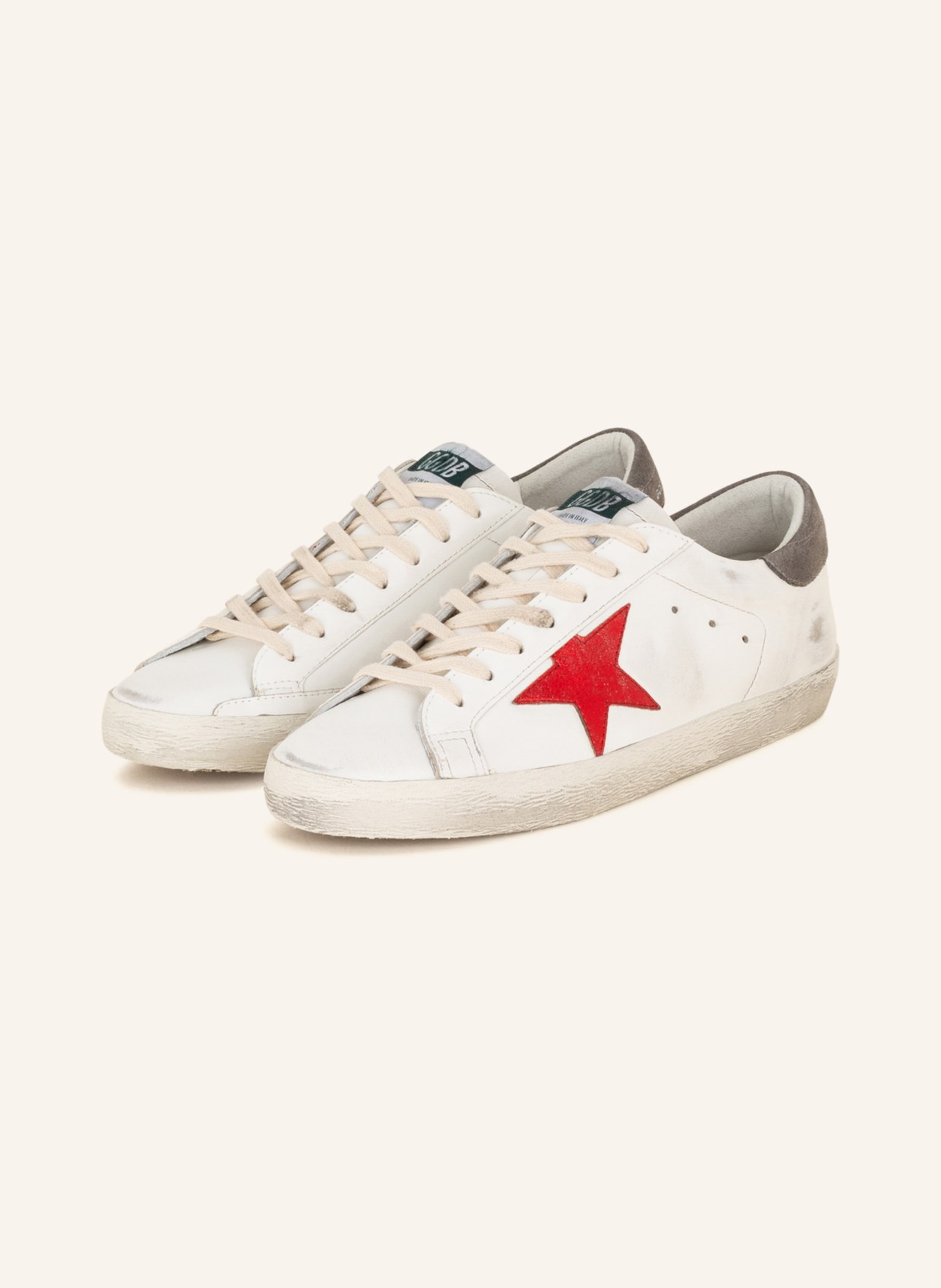 GOLDEN GOOSE Sneakers SUPER-STAR, Color: WHITE/ RED/ GRAY (Image 1)