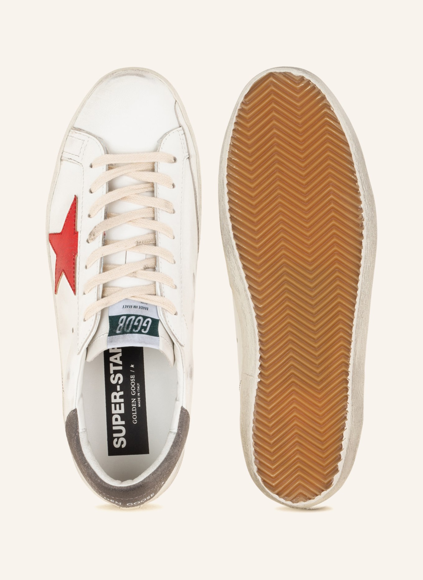 GOLDEN GOOSE Sneakers SUPER-STAR, Color: WHITE/ RED/ GRAY (Image 5)