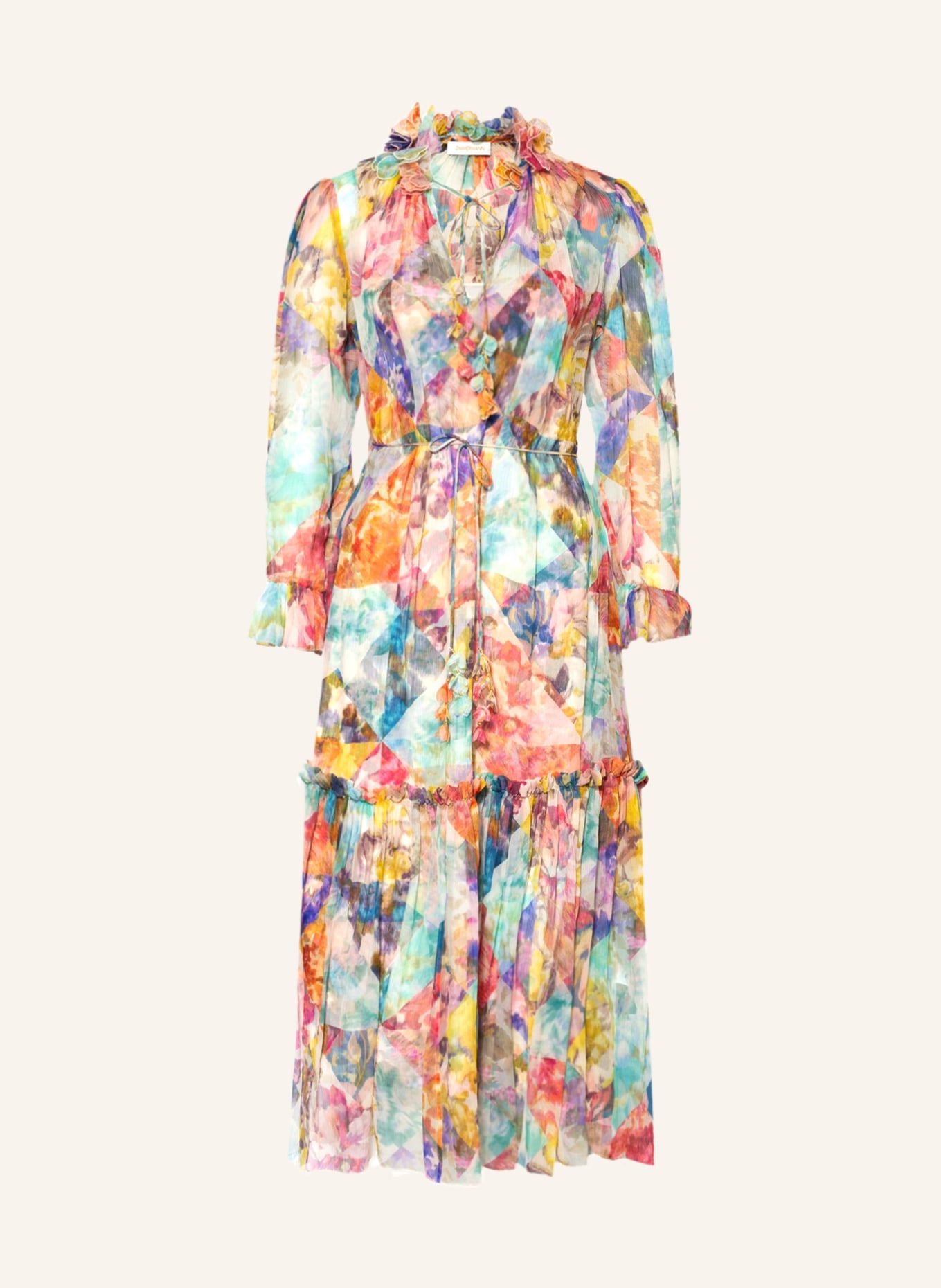 ZIMMERMANN Silk dress HIGH TIDE, Color: TURQUOISE/ ORANGE/ PURPLE (Image 1)