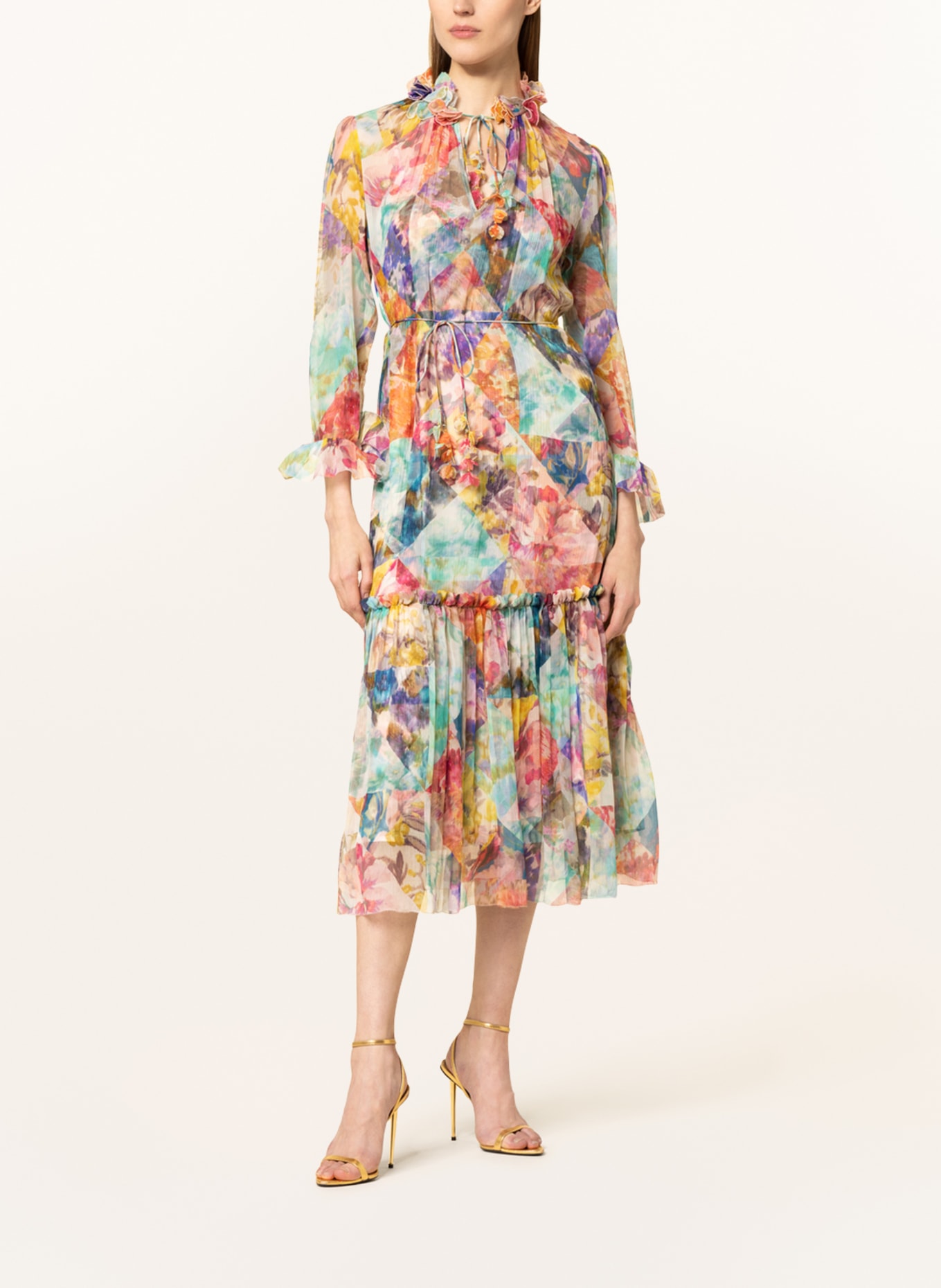 ZIMMERMANN Silk dress HIGH TIDE, Color: TURQUOISE/ ORANGE/ PURPLE (Image 2)