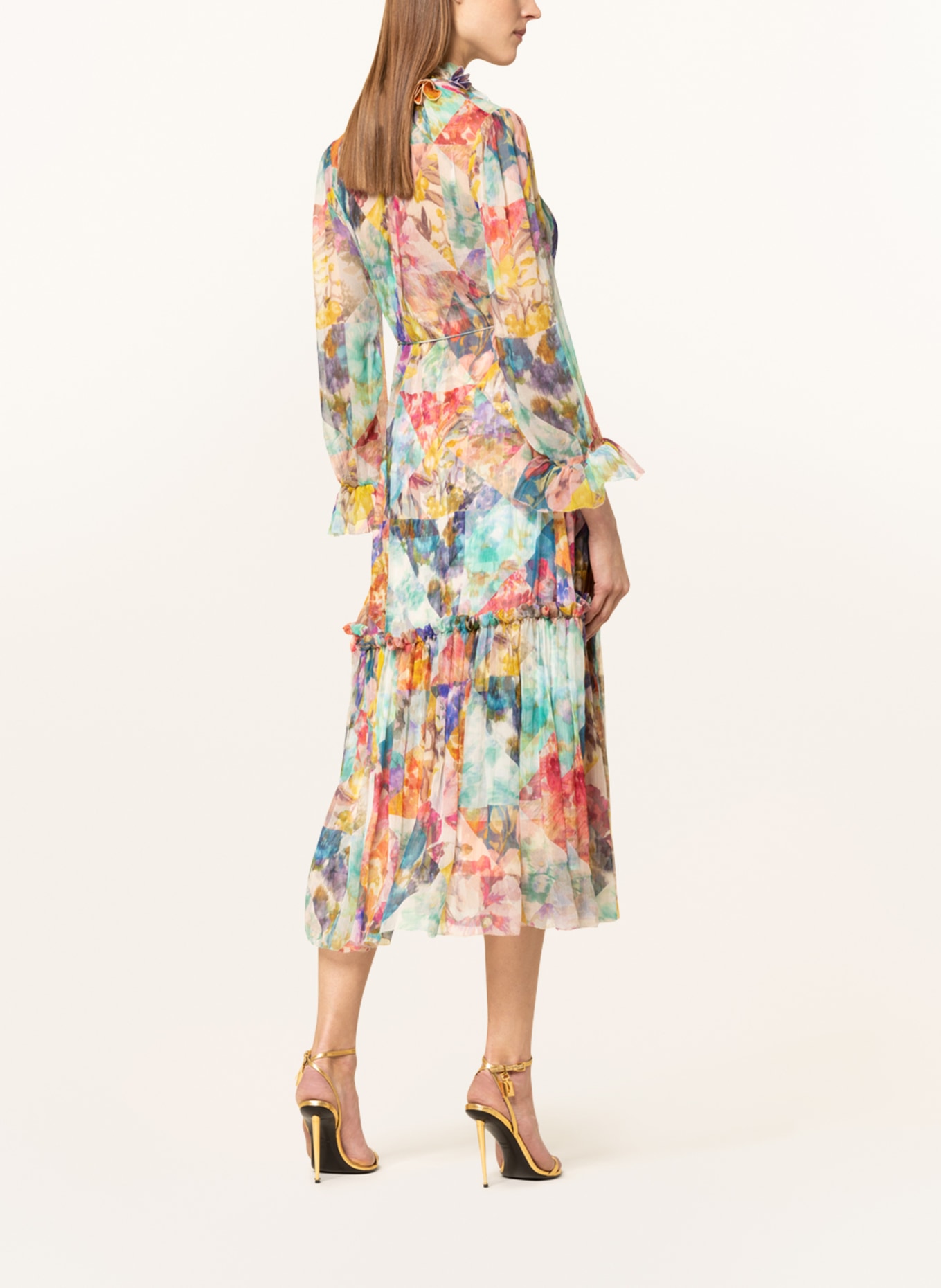 ZIMMERMANN Silk dress HIGH TIDE, Color: TURQUOISE/ ORANGE/ PURPLE (Image 3)