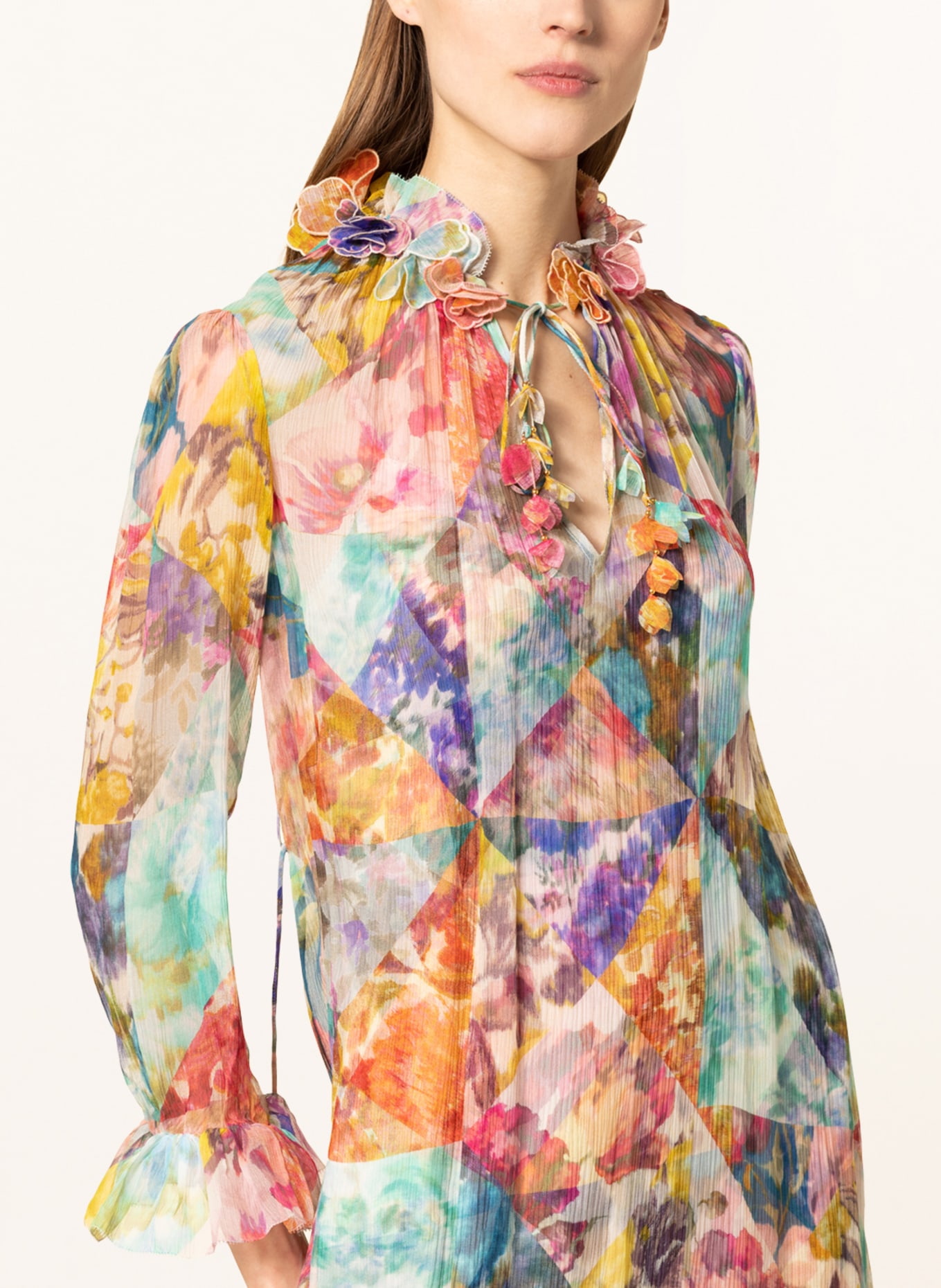 ZIMMERMANN Silk dress HIGH TIDE, Color: TURQUOISE/ ORANGE/ PURPLE (Image 4)