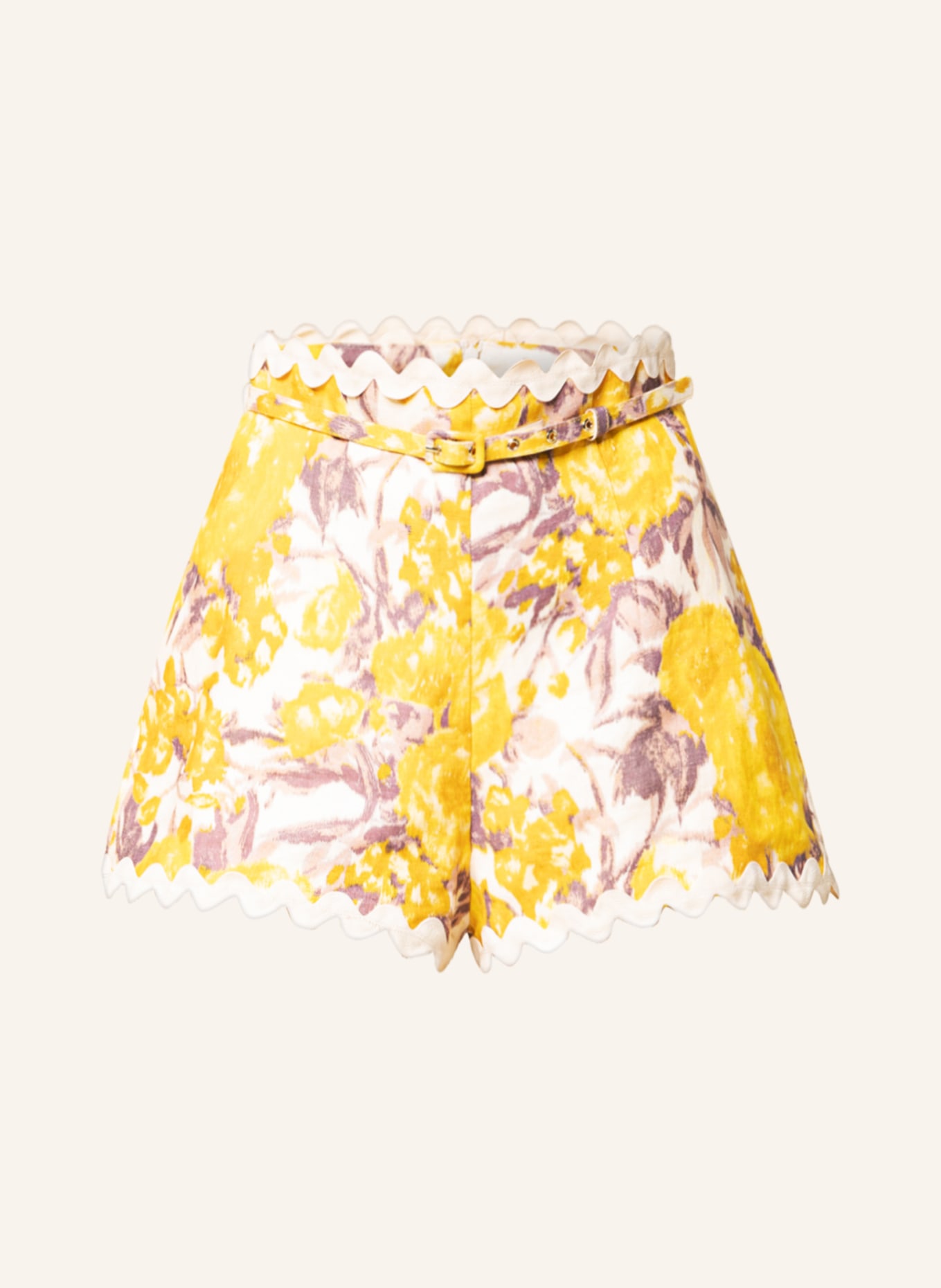 ZIMMERMANN Linen shorts HIGH TIDE, Color: DARK YELLOW (Image 1)