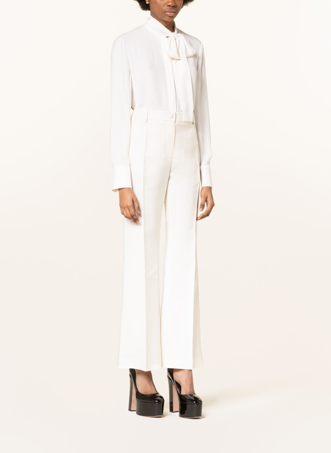 VALENTINO Trousers with silk, Color: CREAM (Image 2)