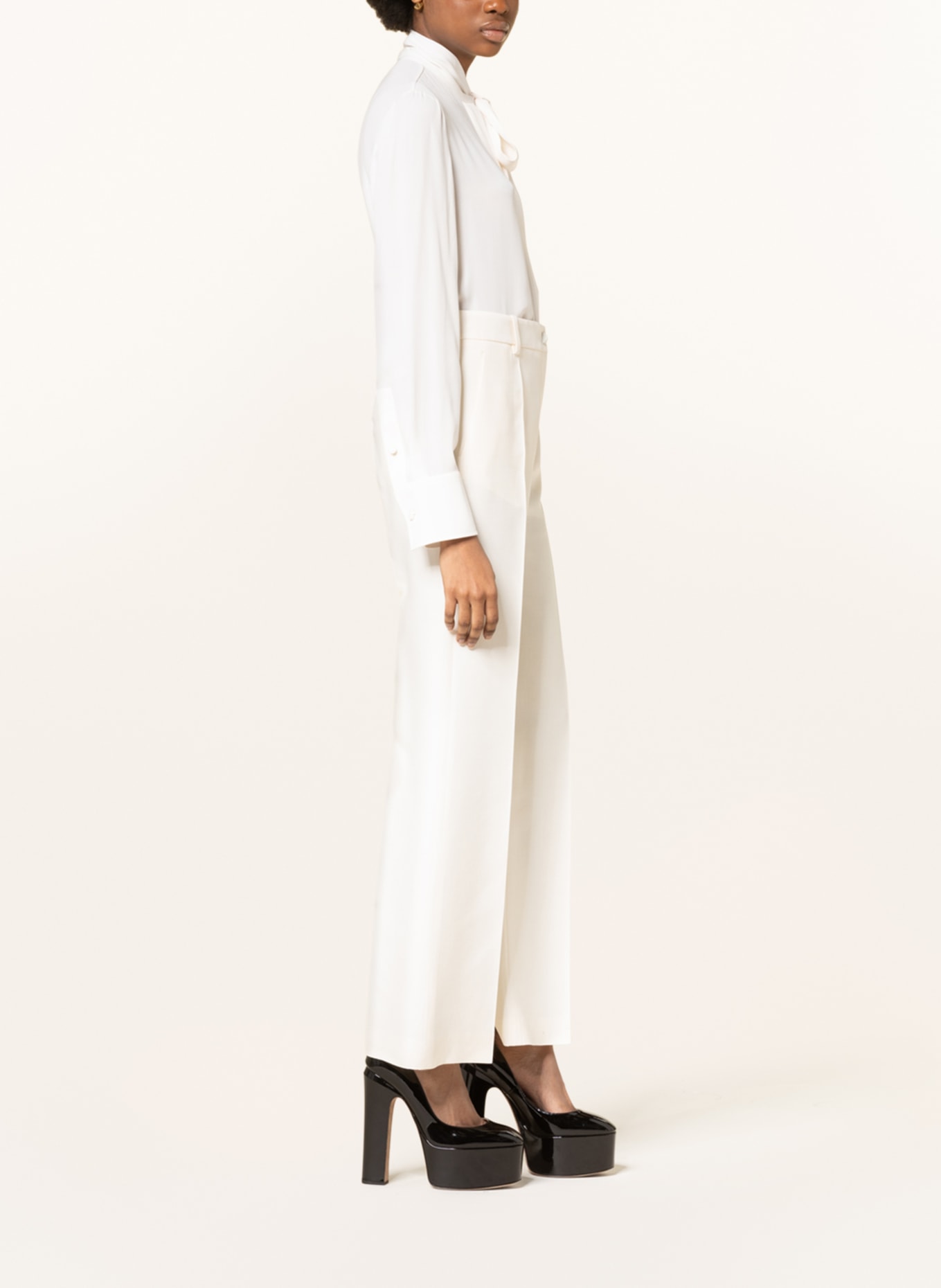 VALENTINO Trousers with silk, Color: CREAM (Image 4)