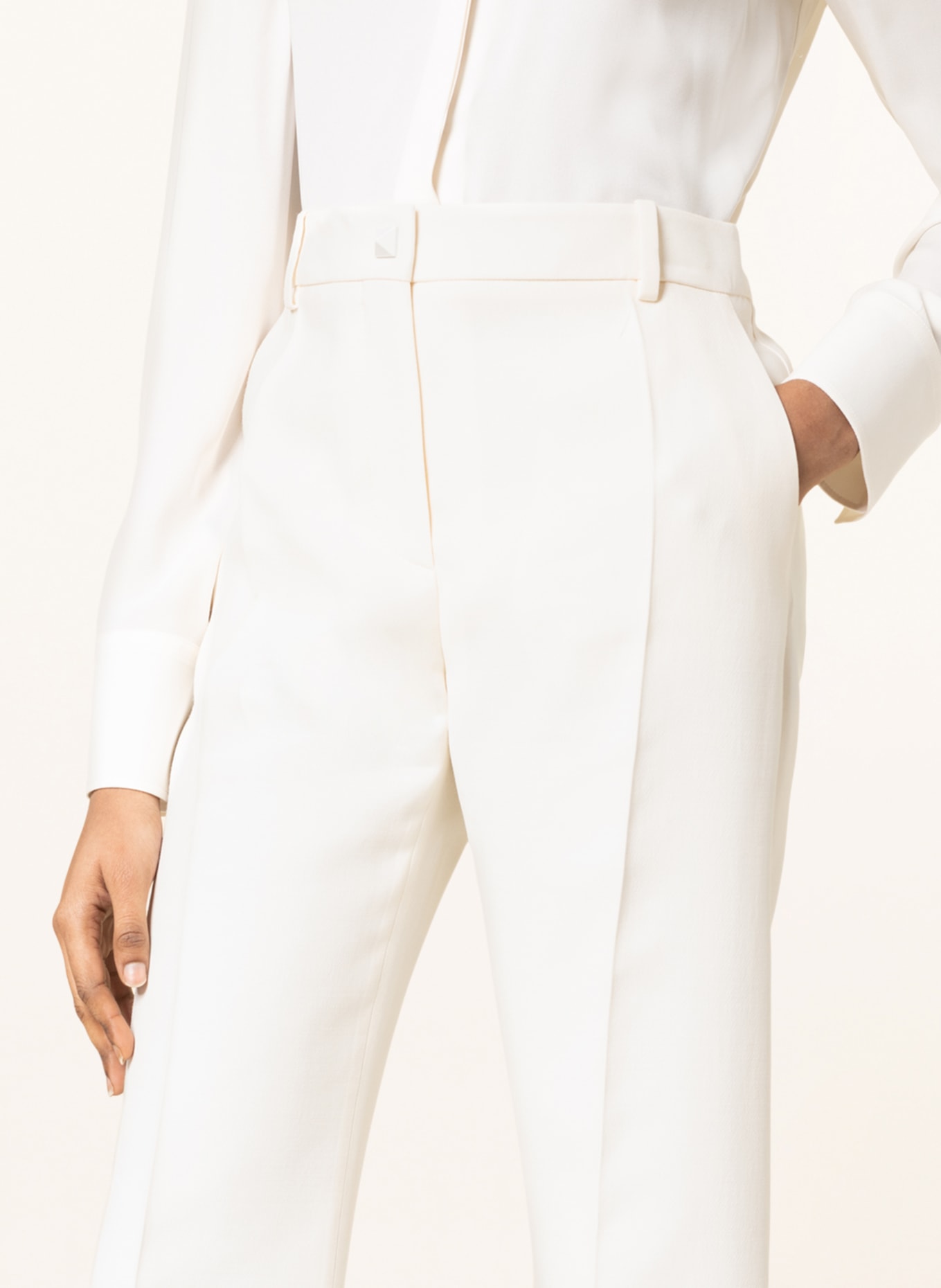 VALENTINO Trousers with silk, Color: CREAM (Image 5)
