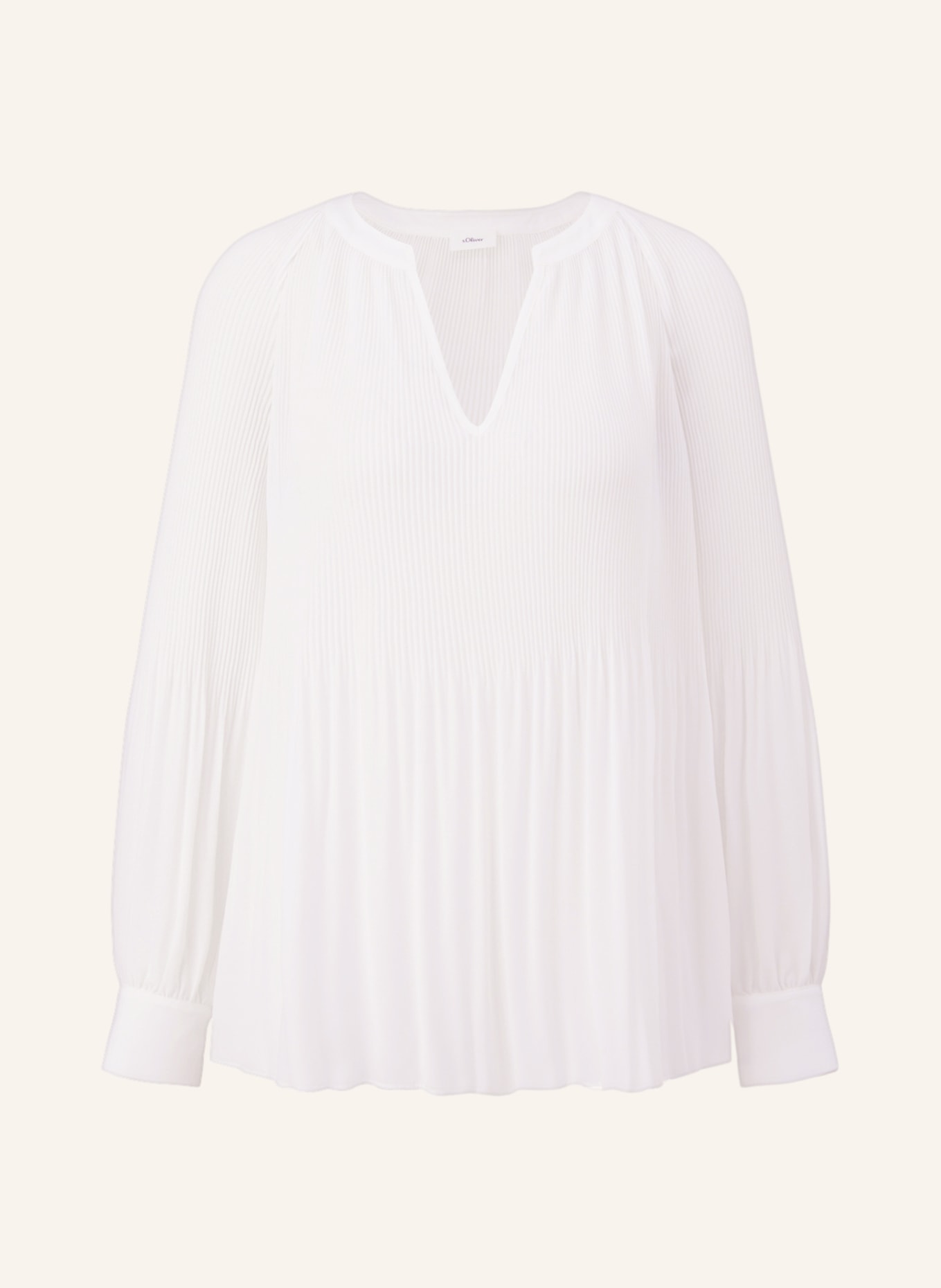 s.Oliver BLACK LABEL Shirt blouse with pleats, Color: WHITE (Image 1)