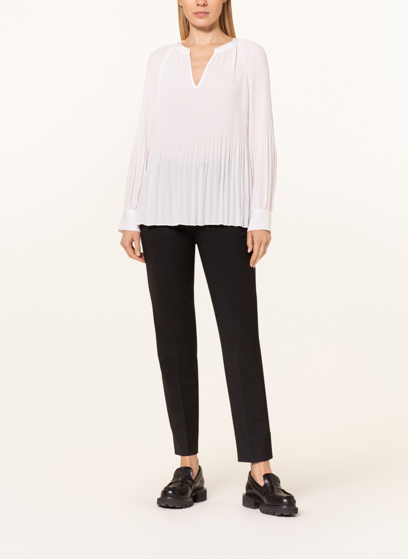 s.Oliver BLACK LABEL Shirt blouse with pleats, Color: WHITE (Image 2)