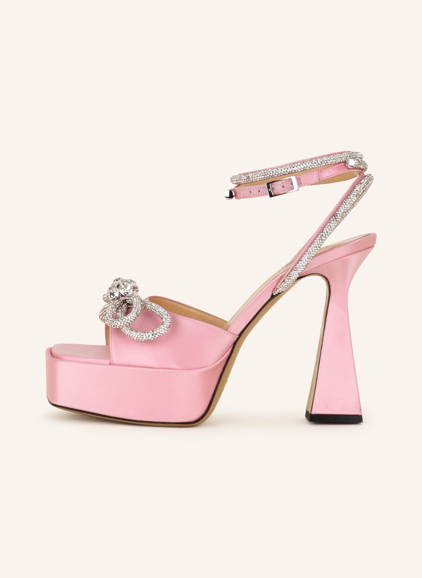 MACH & MACH Platform sandals DOUBLE BOW with decorative gems, Color: PINK (Image 4)