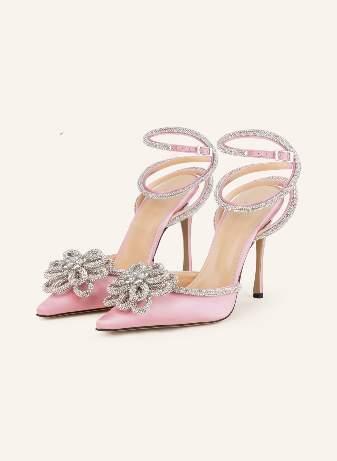 MACH & MACH Pumps CRYSTAL FLOWER with decorative gems, Color: PINK (Image 1)