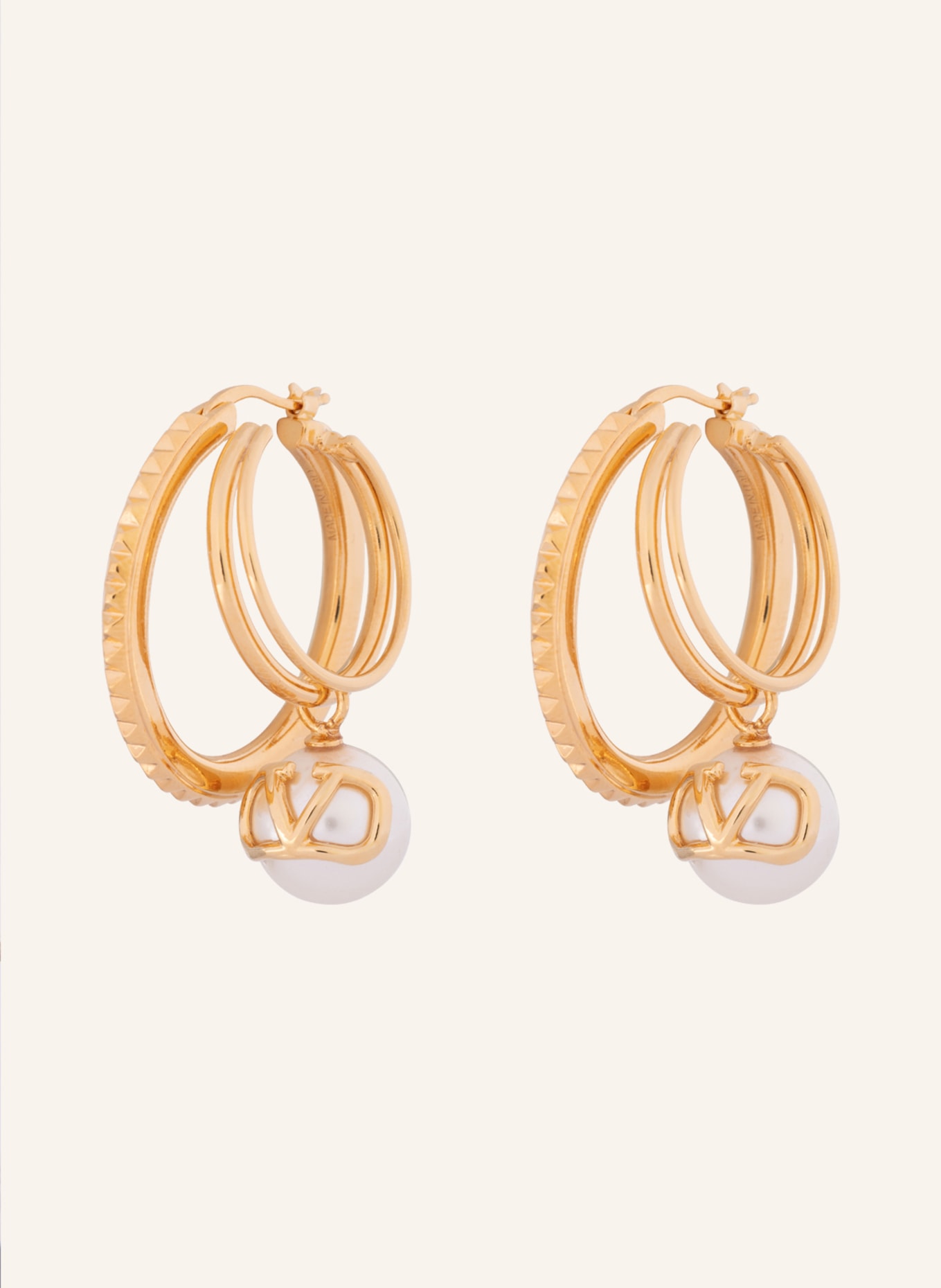 VALENTINO GARAVANI Earrings VLOGO, Color: GOLD/ WHITE (Image 1)