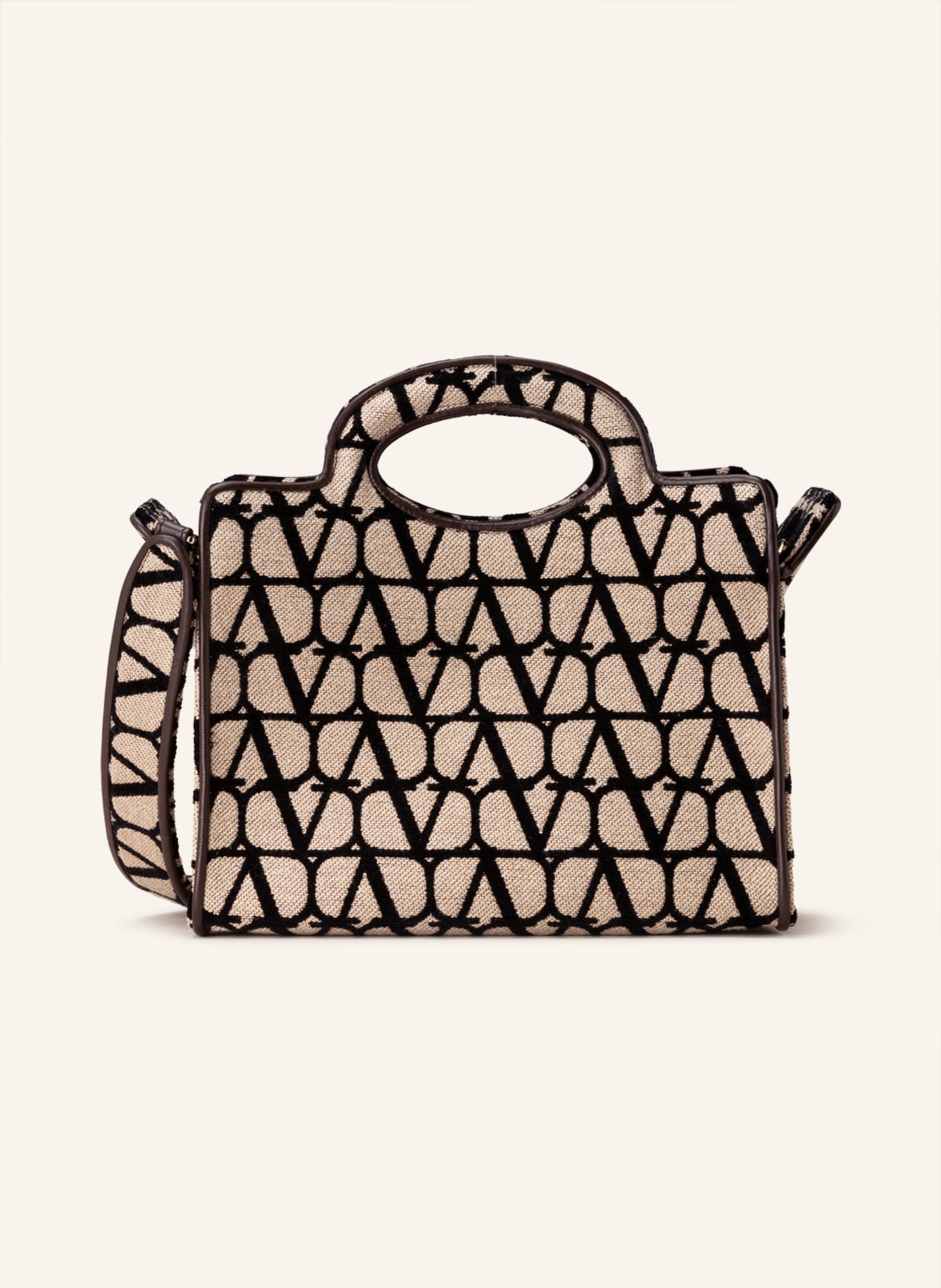 VALENTINO GARAVANI Handbag SMALL TOTE SCULPTURE, Color: BEIGE/ BLACK (Image 1)