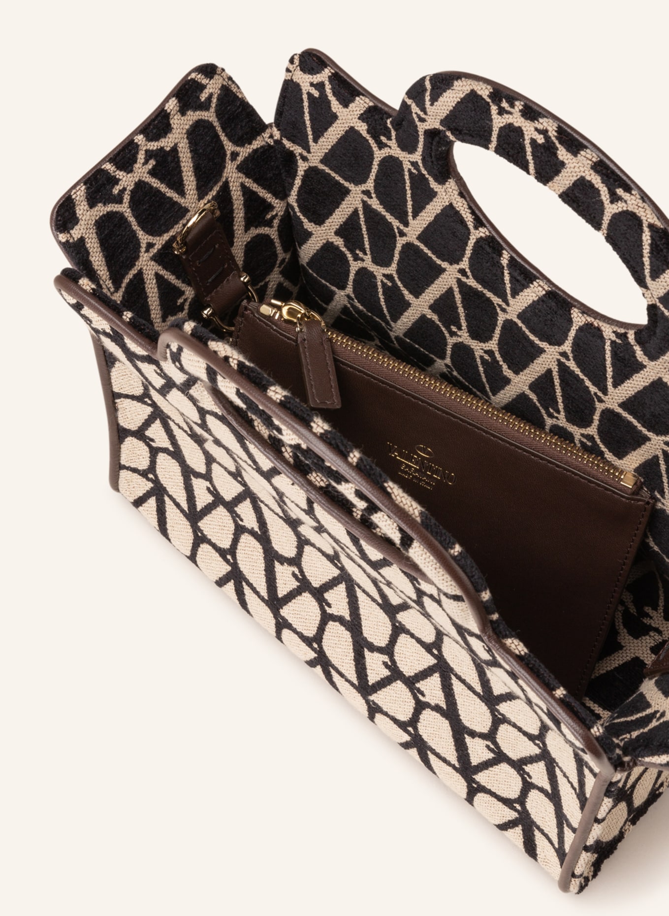 VALENTINO GARAVANI Handbag SMALL TOTE SCULPTURE, Color: BEIGE/ BLACK (Image 3)