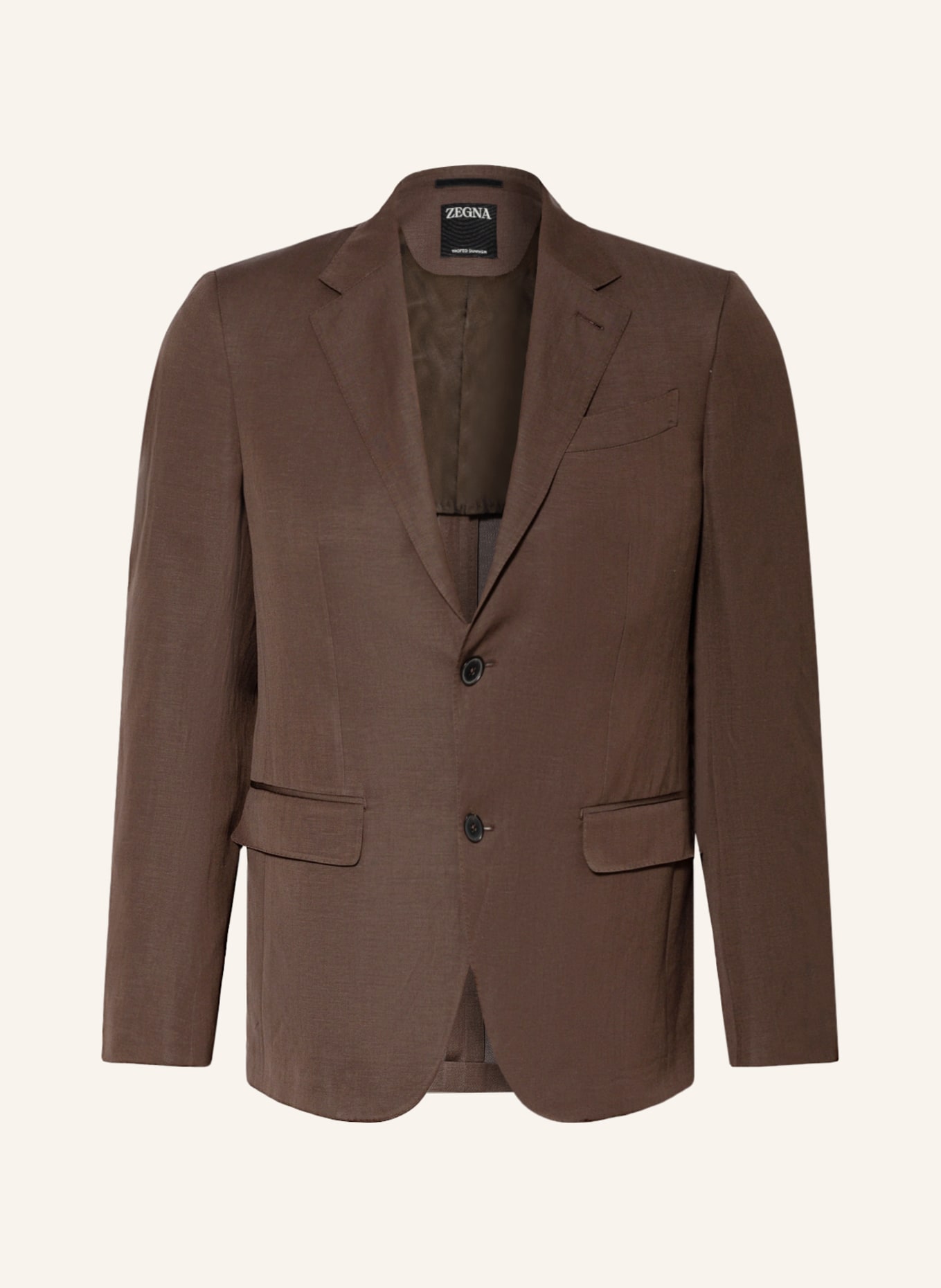 ZEGNA Tailored jacket extra slim fit with linen, Color: DARK BROWN (Image 1)