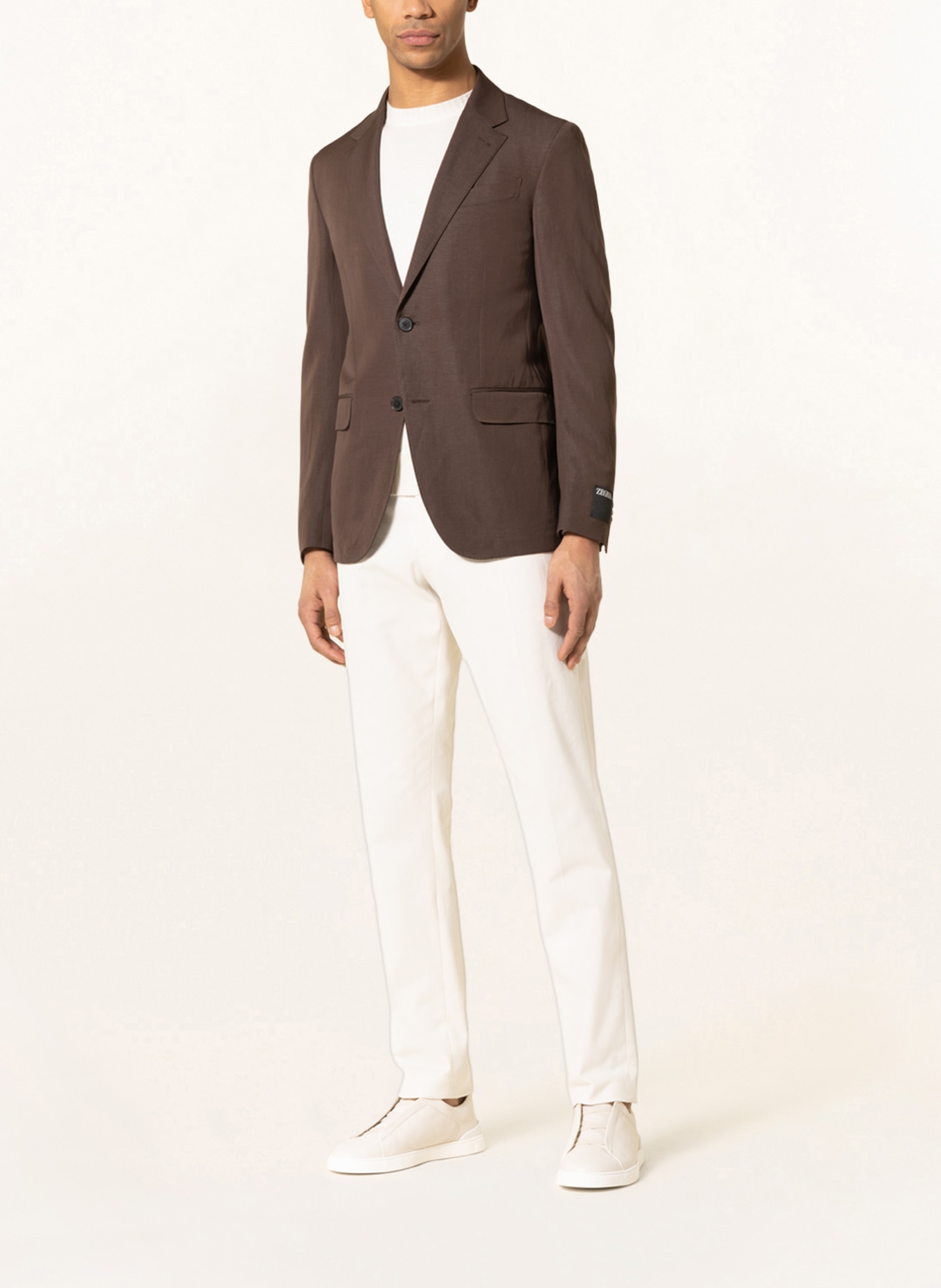 ZEGNA Tailored jacket extra slim fit with linen, Color: DARK BROWN (Image 2)