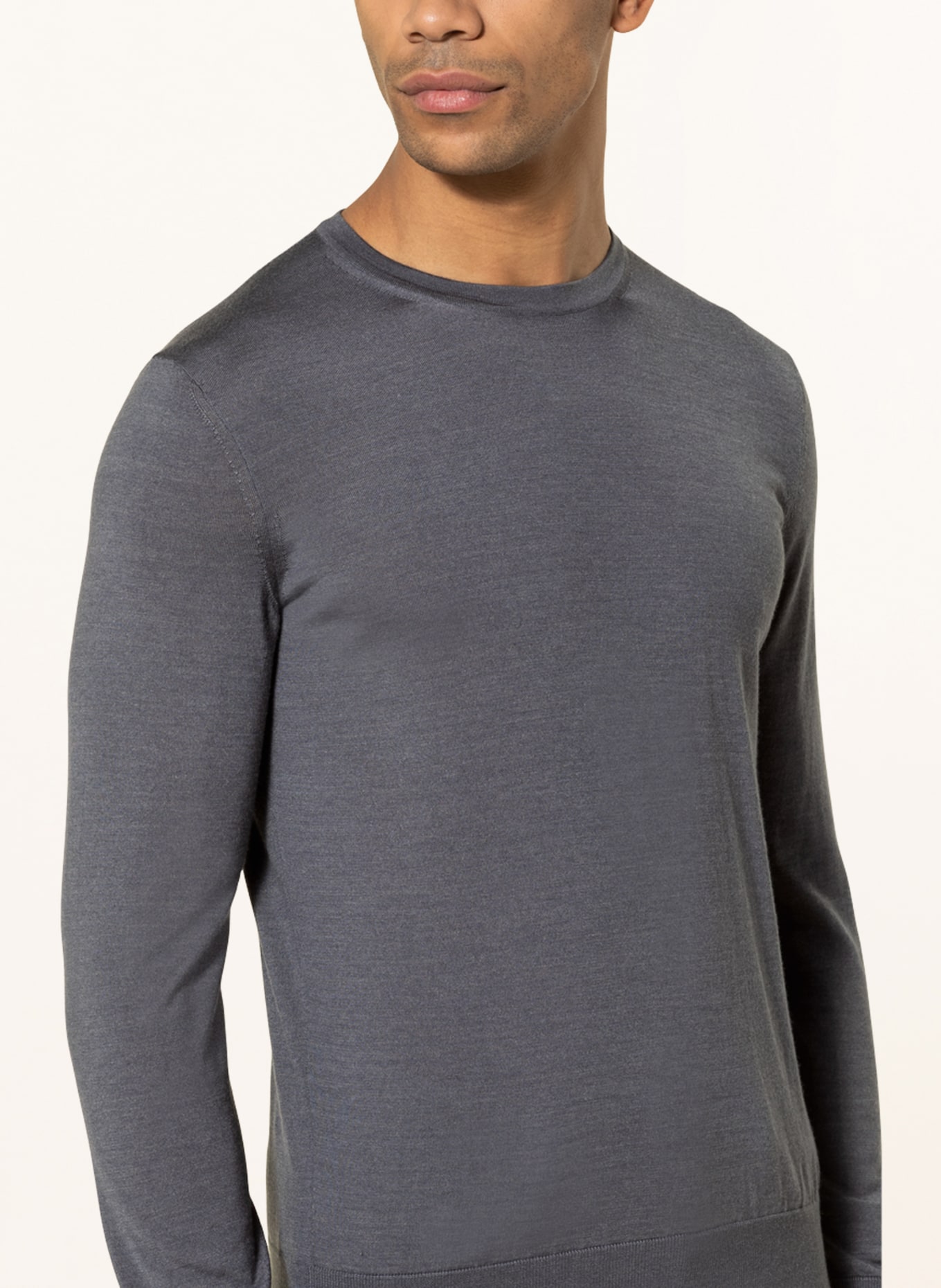 ZEGNA Kašmírový svetr s hedvábím, Barva: TMAVĚ ŠEDÁ (Obrázek 4)