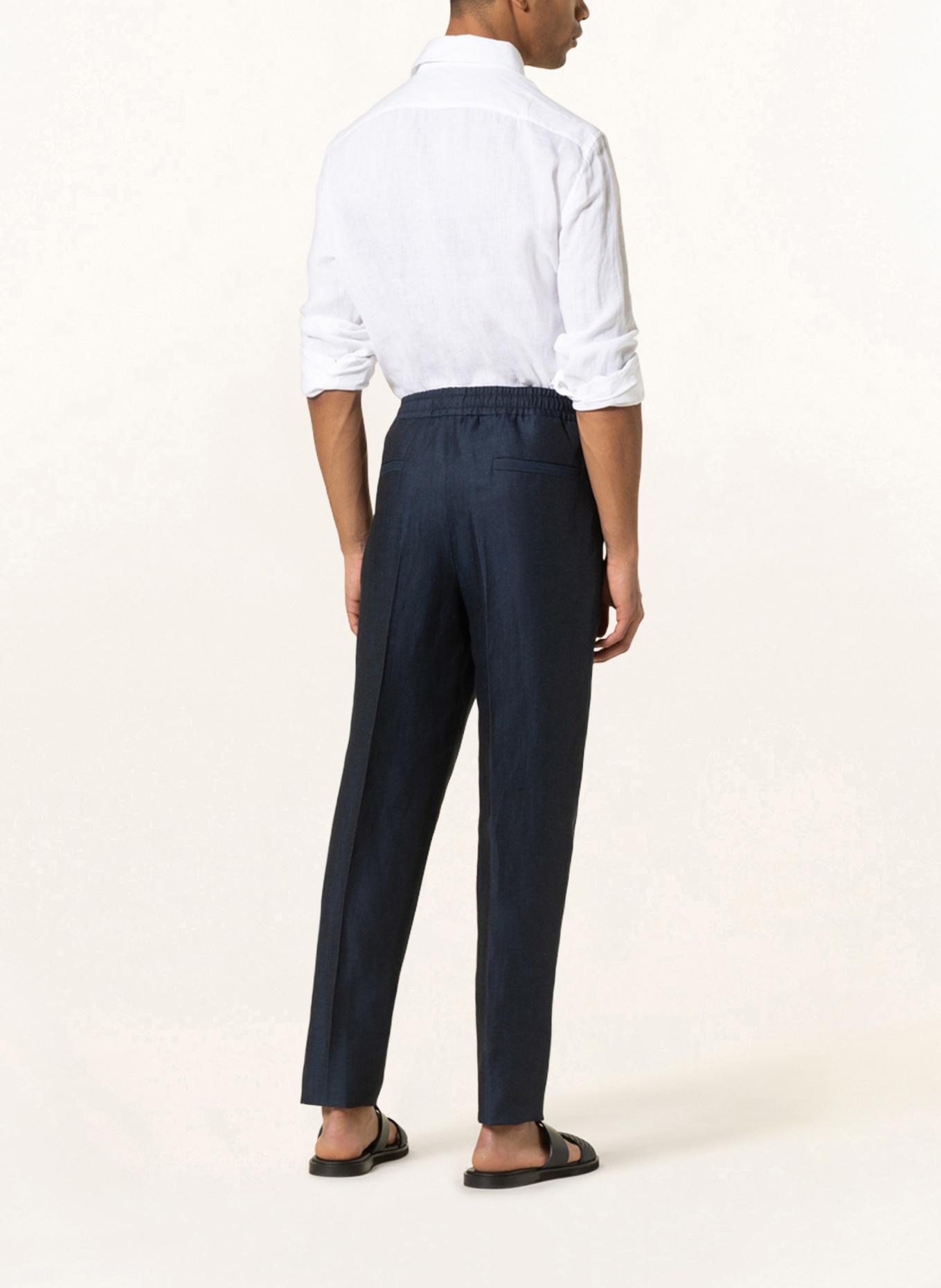 ZEGNA Pants in jogger style with linen, Color: DARK BLUE (Image 3)