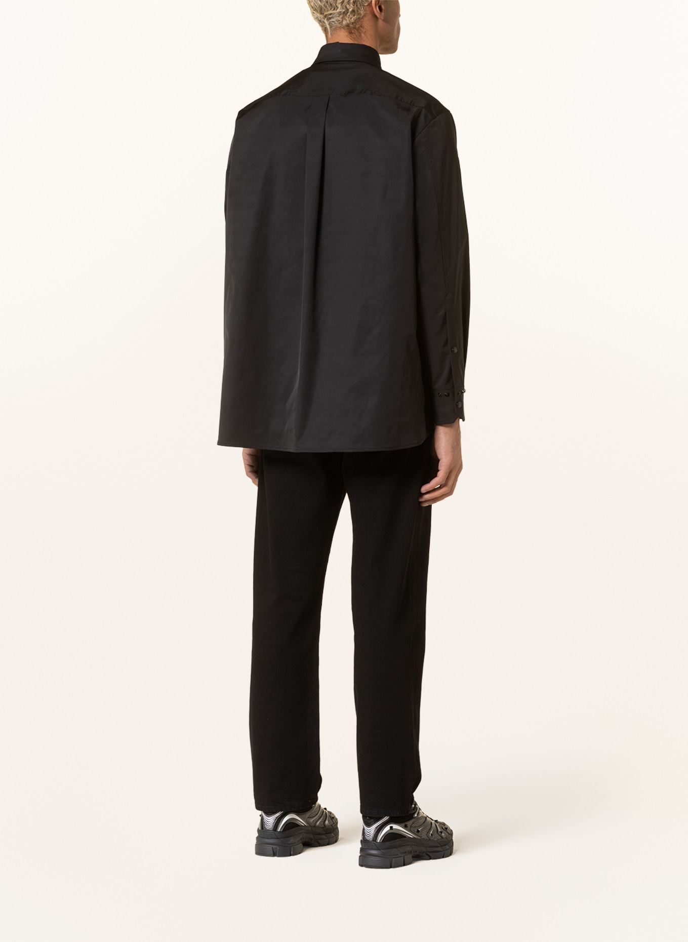 VALENTINO Overshirt with rivets, Color: BLACK (Image 3)