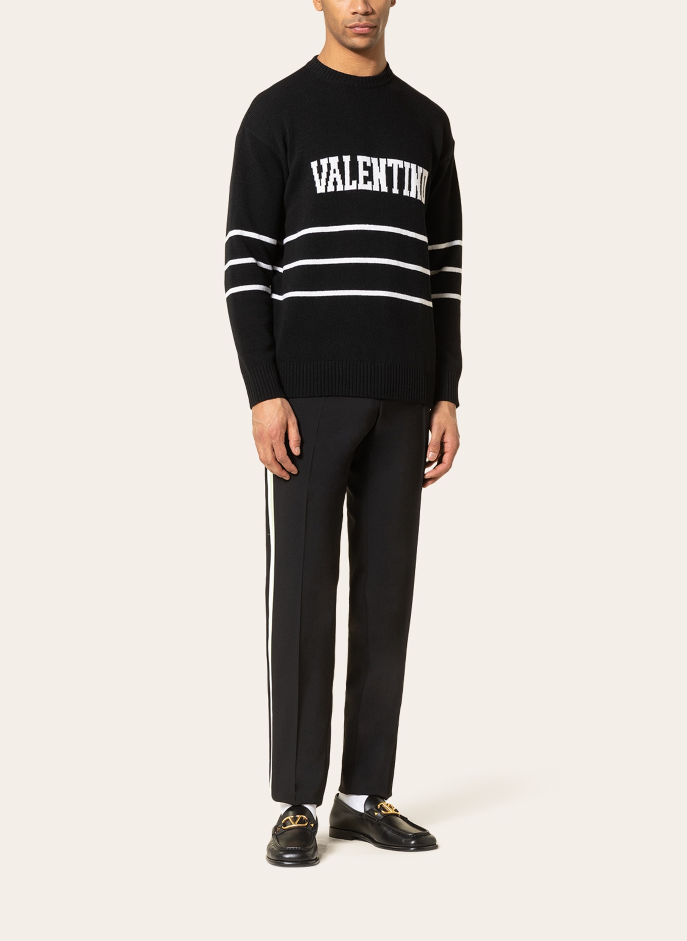 VALENTINO Sweater, Color: BLACK/ WHITE (Image 2)